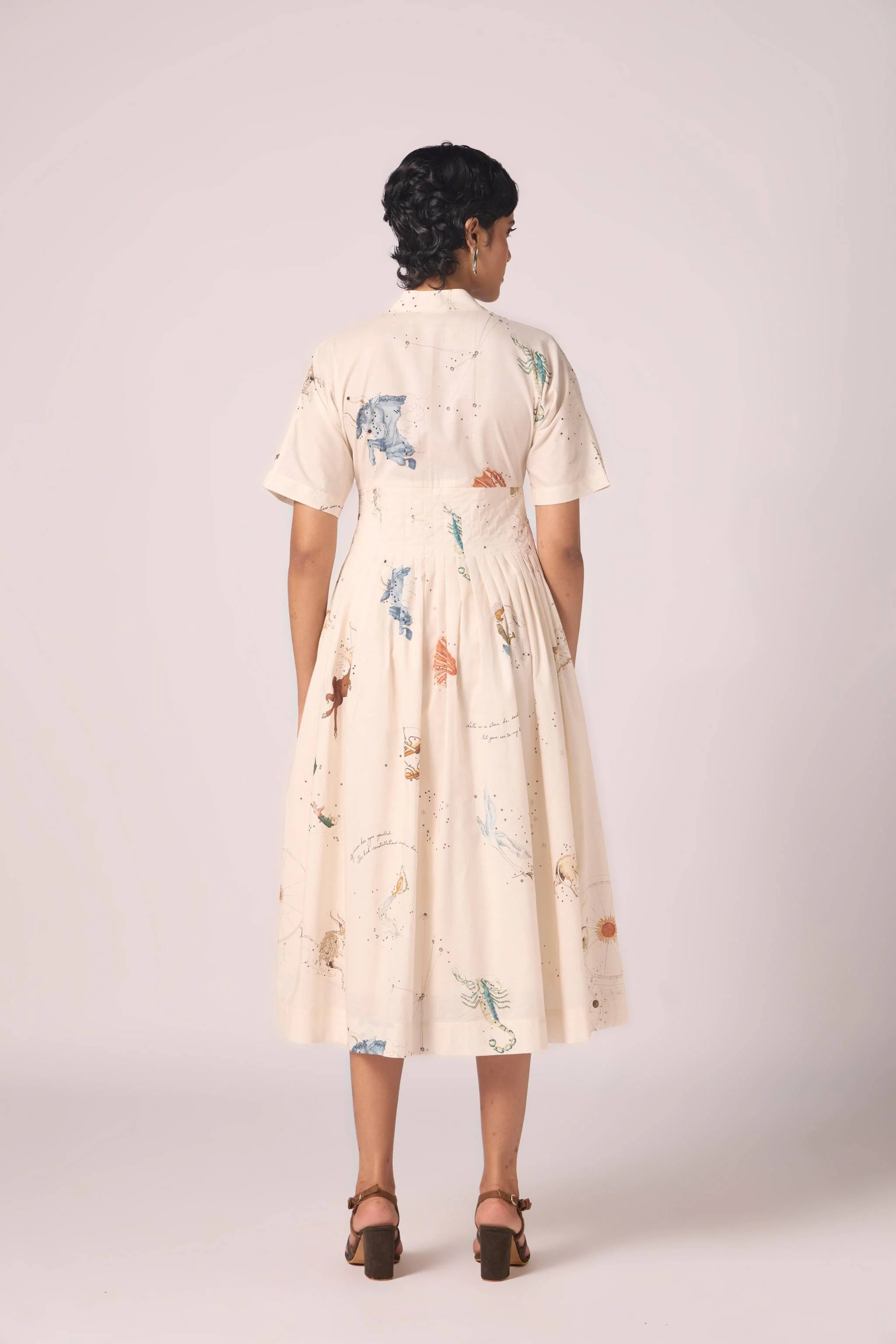 Aara Zodiac Print Pleated Dress - Image 14