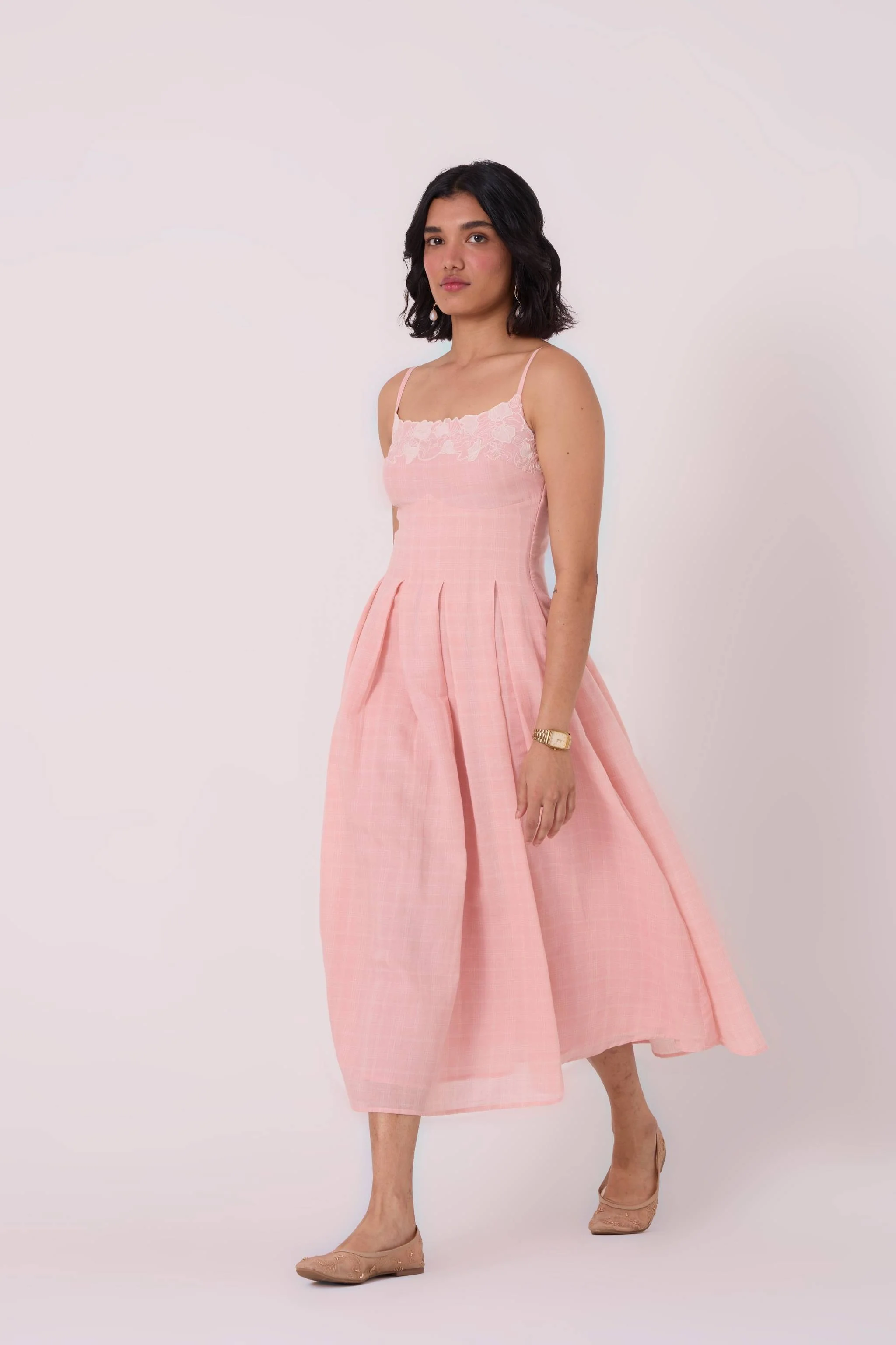 Ai Pink Embroidered Handwoven Dress - Image 11