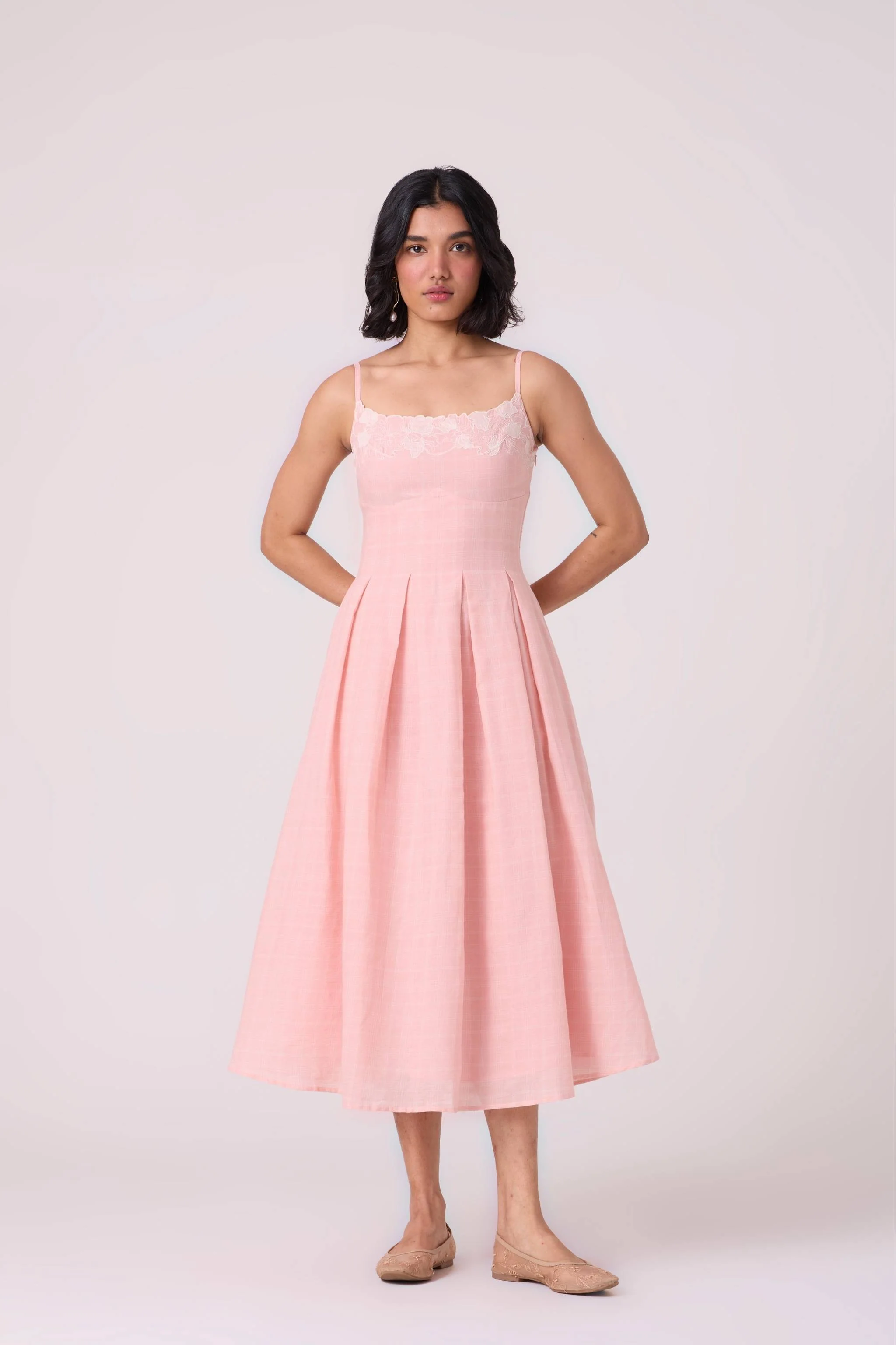 Ai Pink Embroidered Handwoven Dress - Image 12