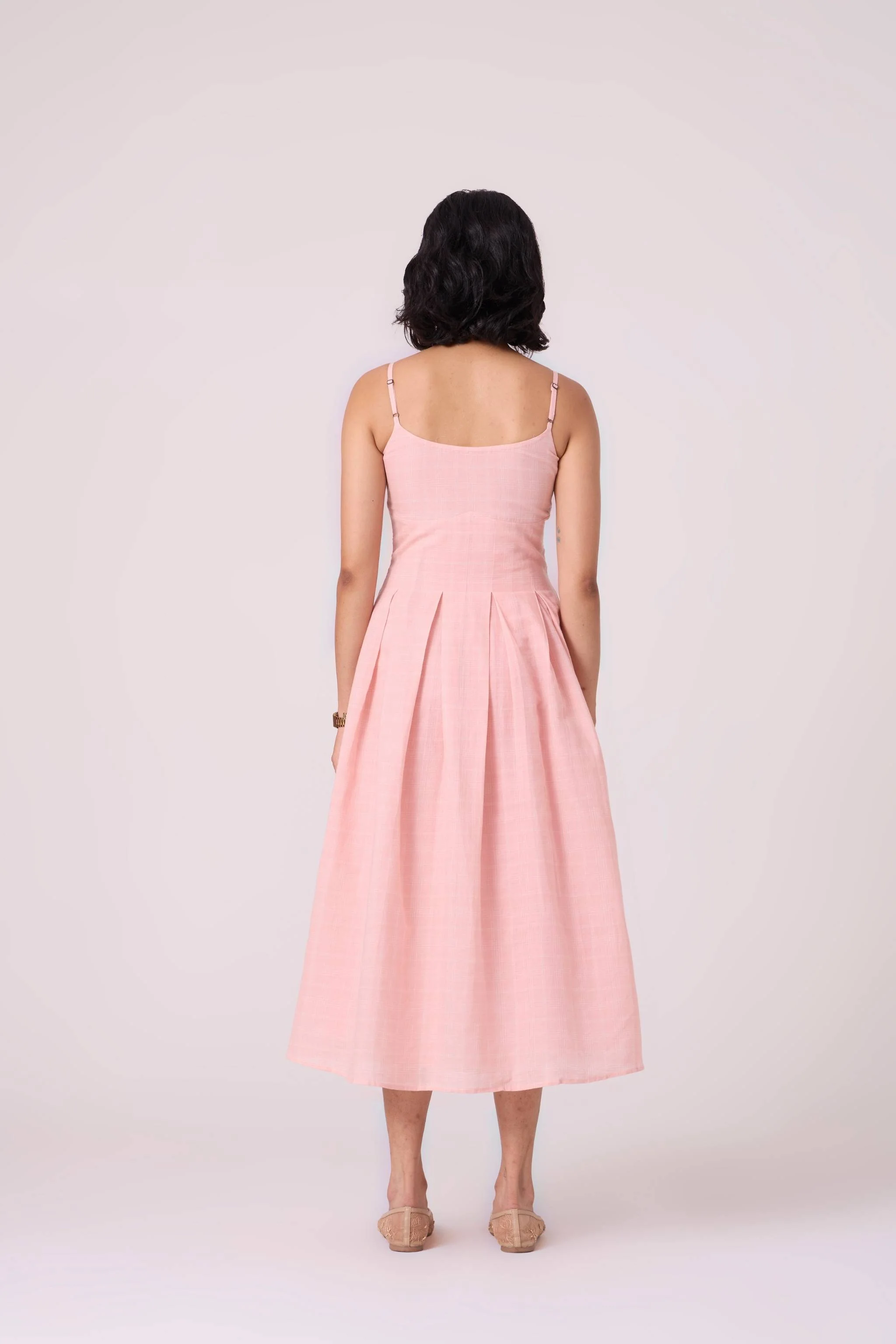 Ai Pink Embroidered Handwoven Dress - Image 17