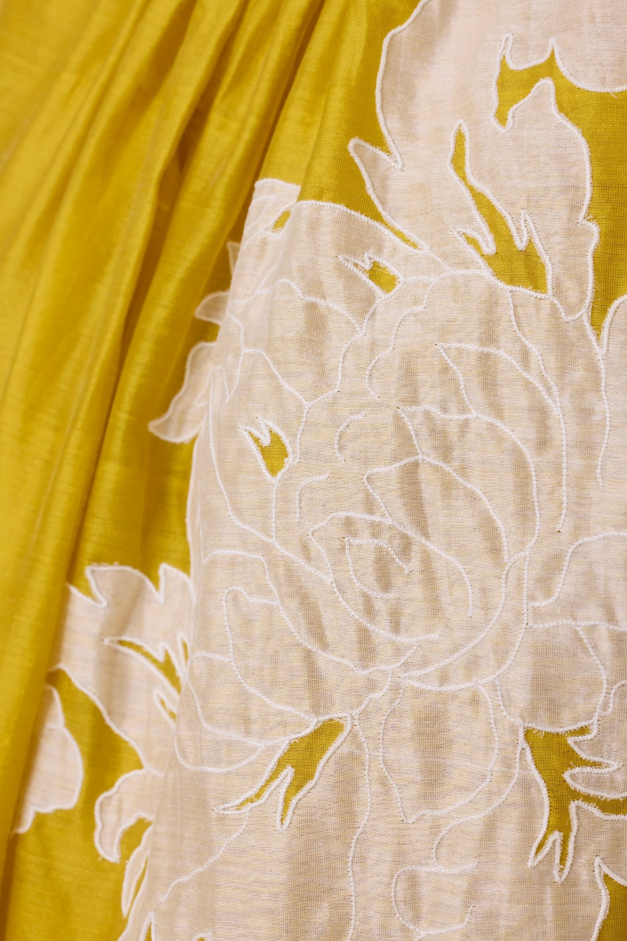 Aira Yellow Handwoven Embroidered Dress - Image 7
