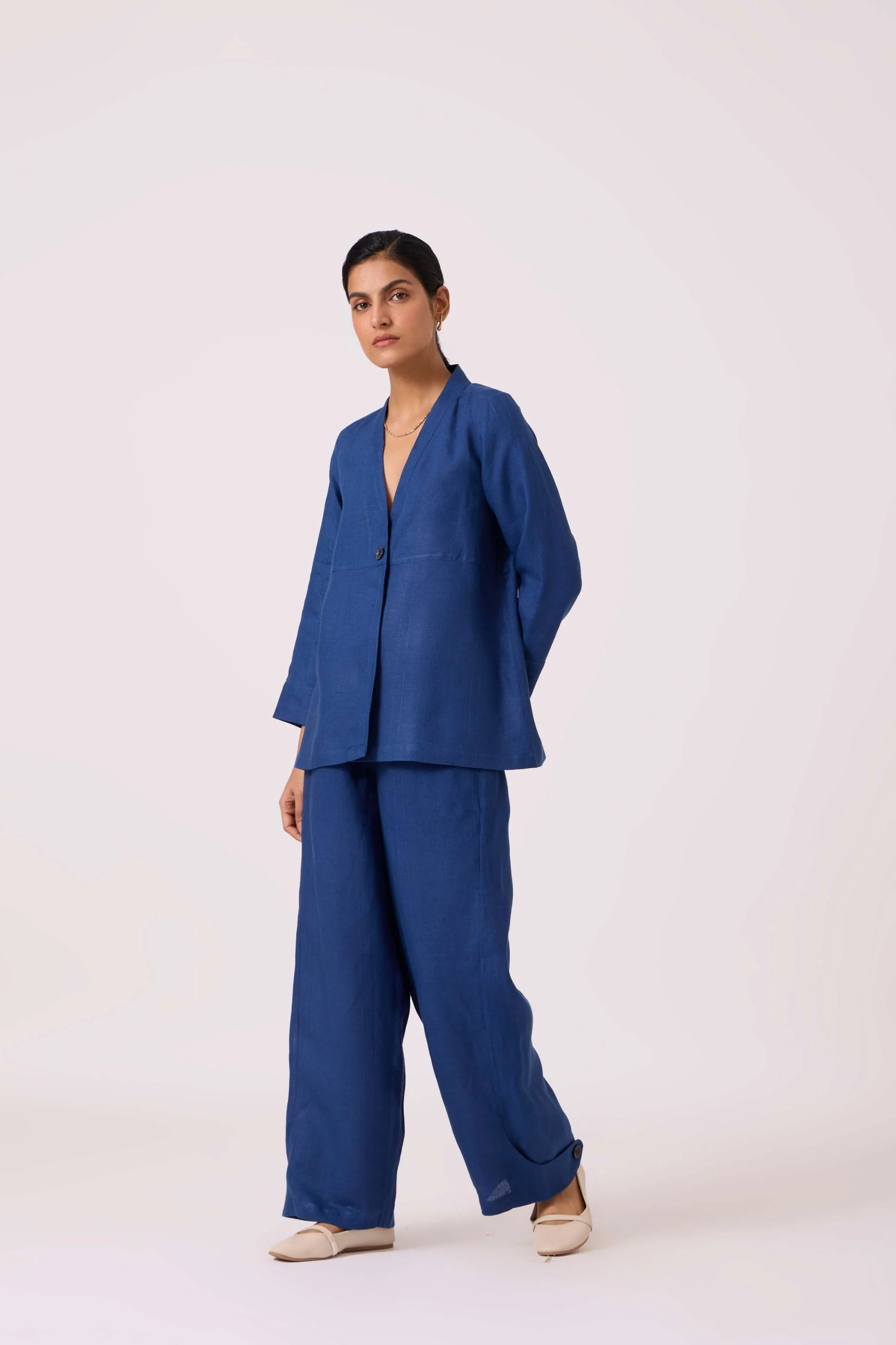 Aldous Ink Blue Linen Pants - Image 5