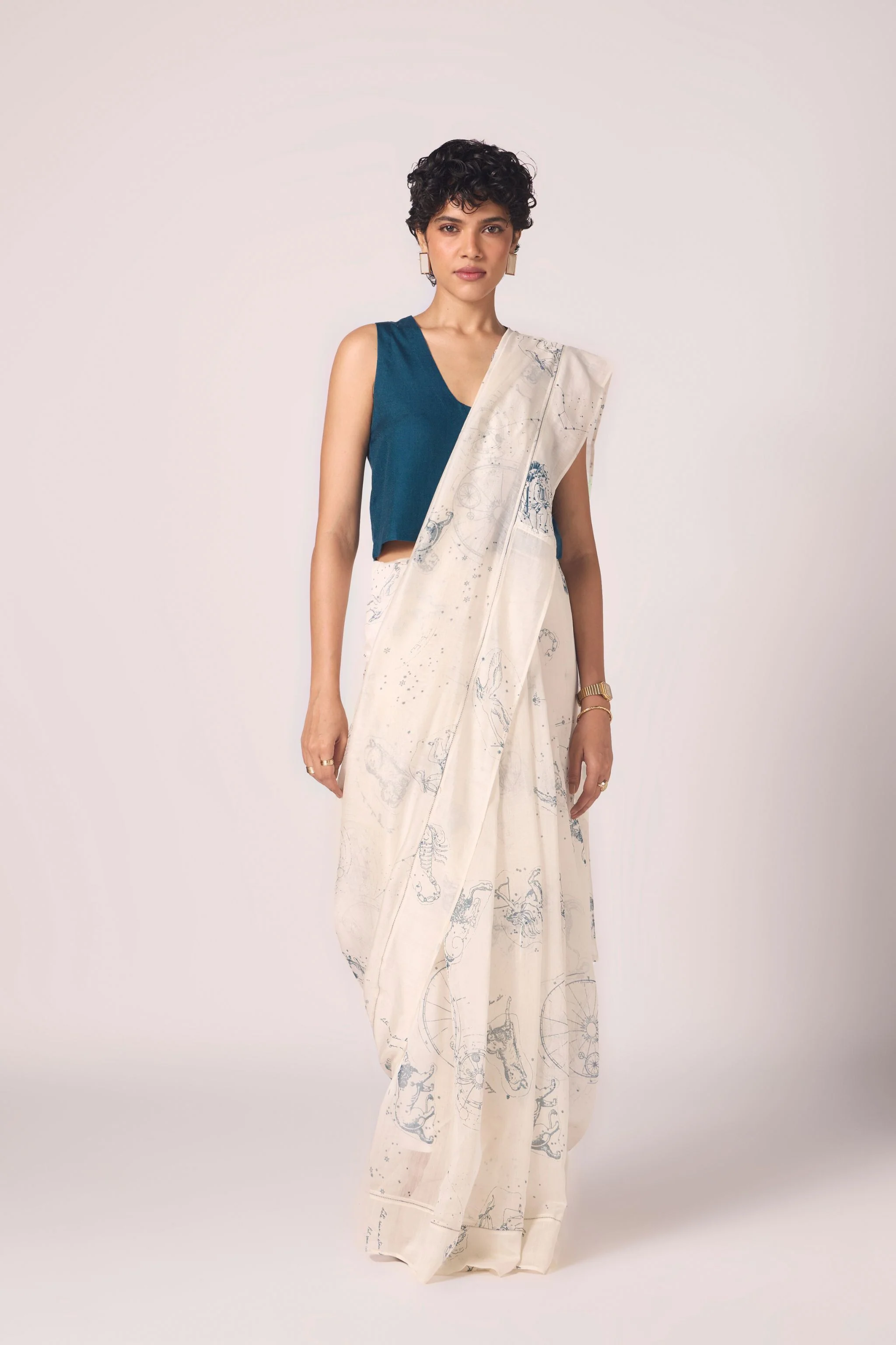 Altair Blue Silk Crop Top - Image 3