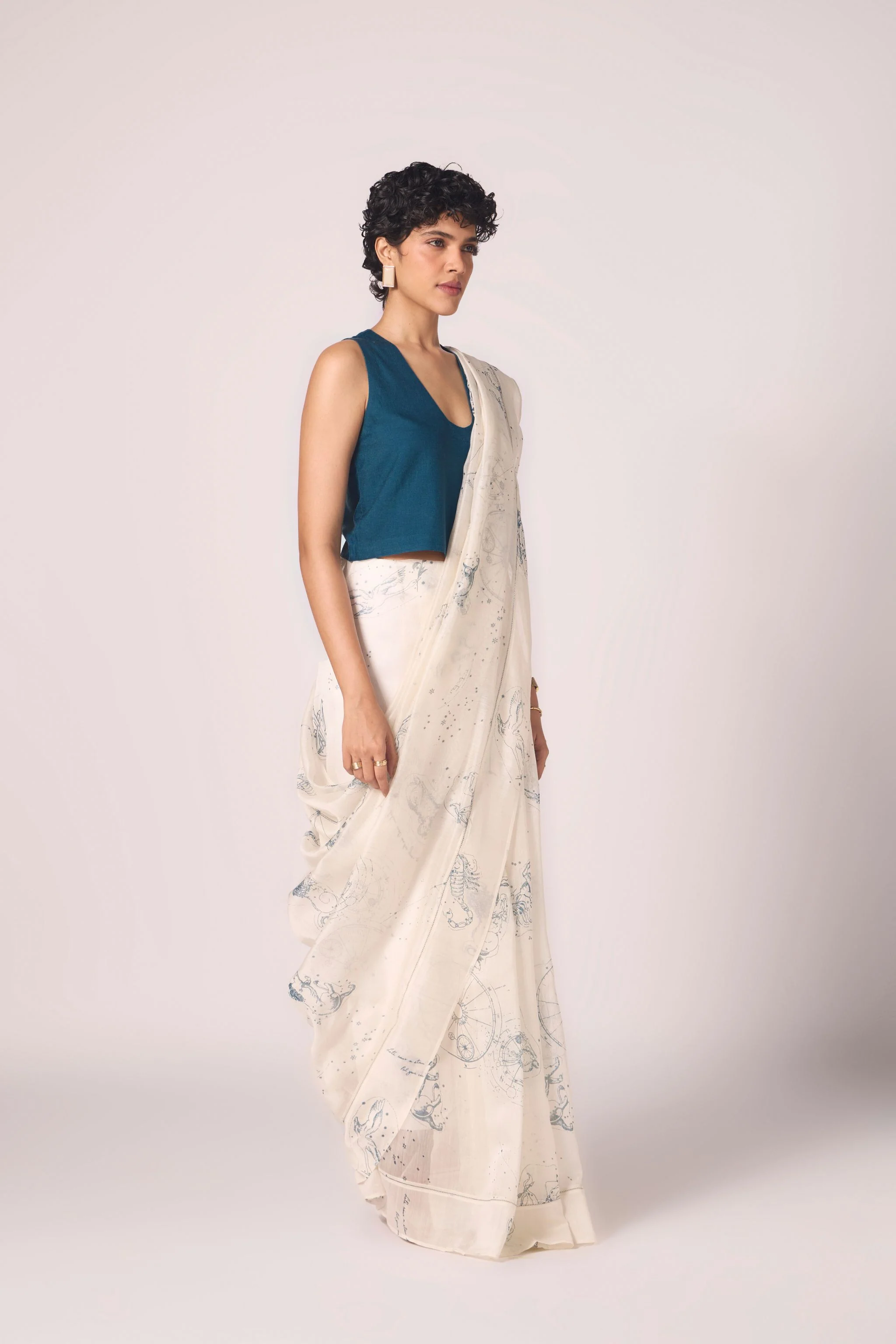 Altair Blue Silk Crop Top - Image 4