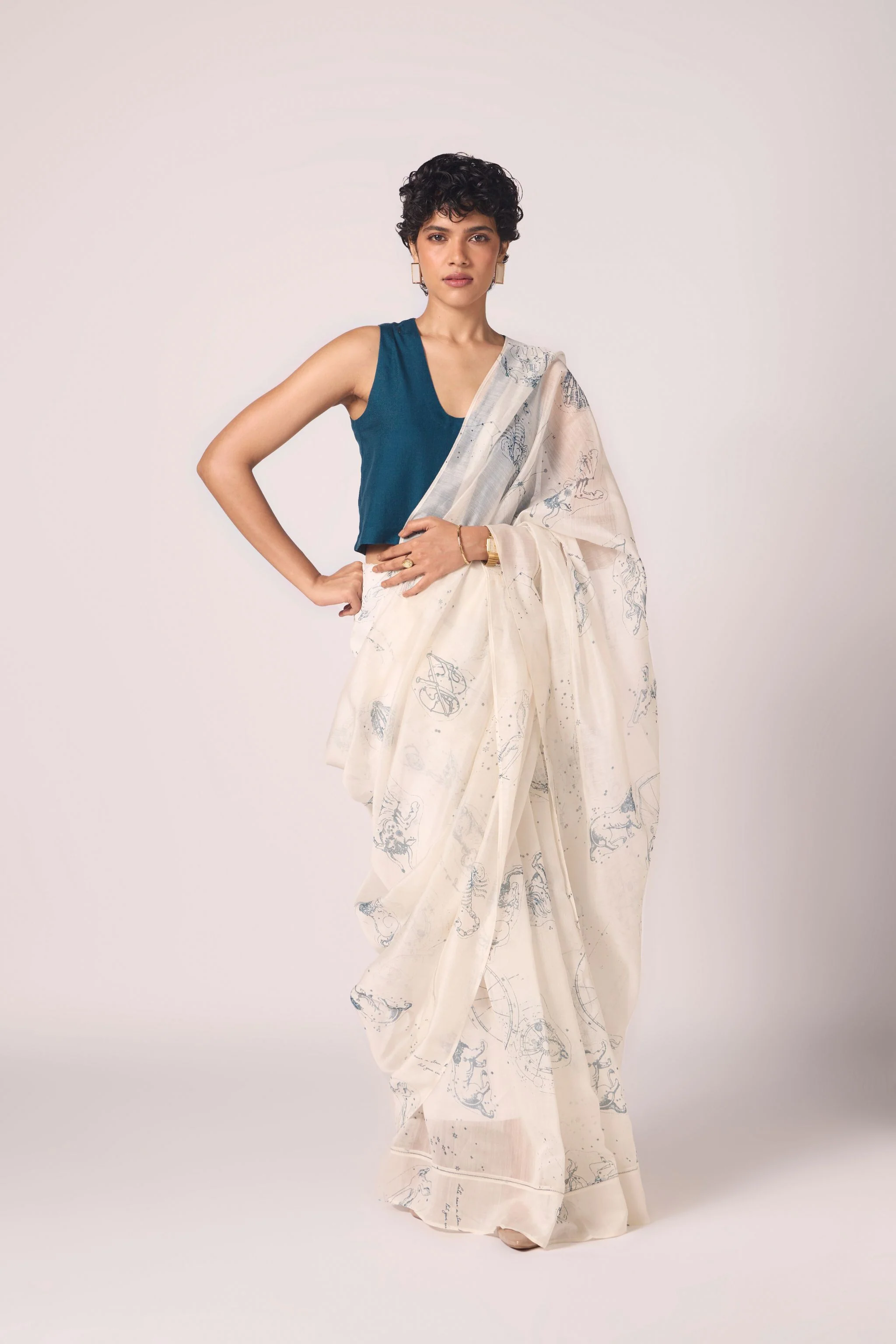Altair Blue Silk Crop Top - Image 5