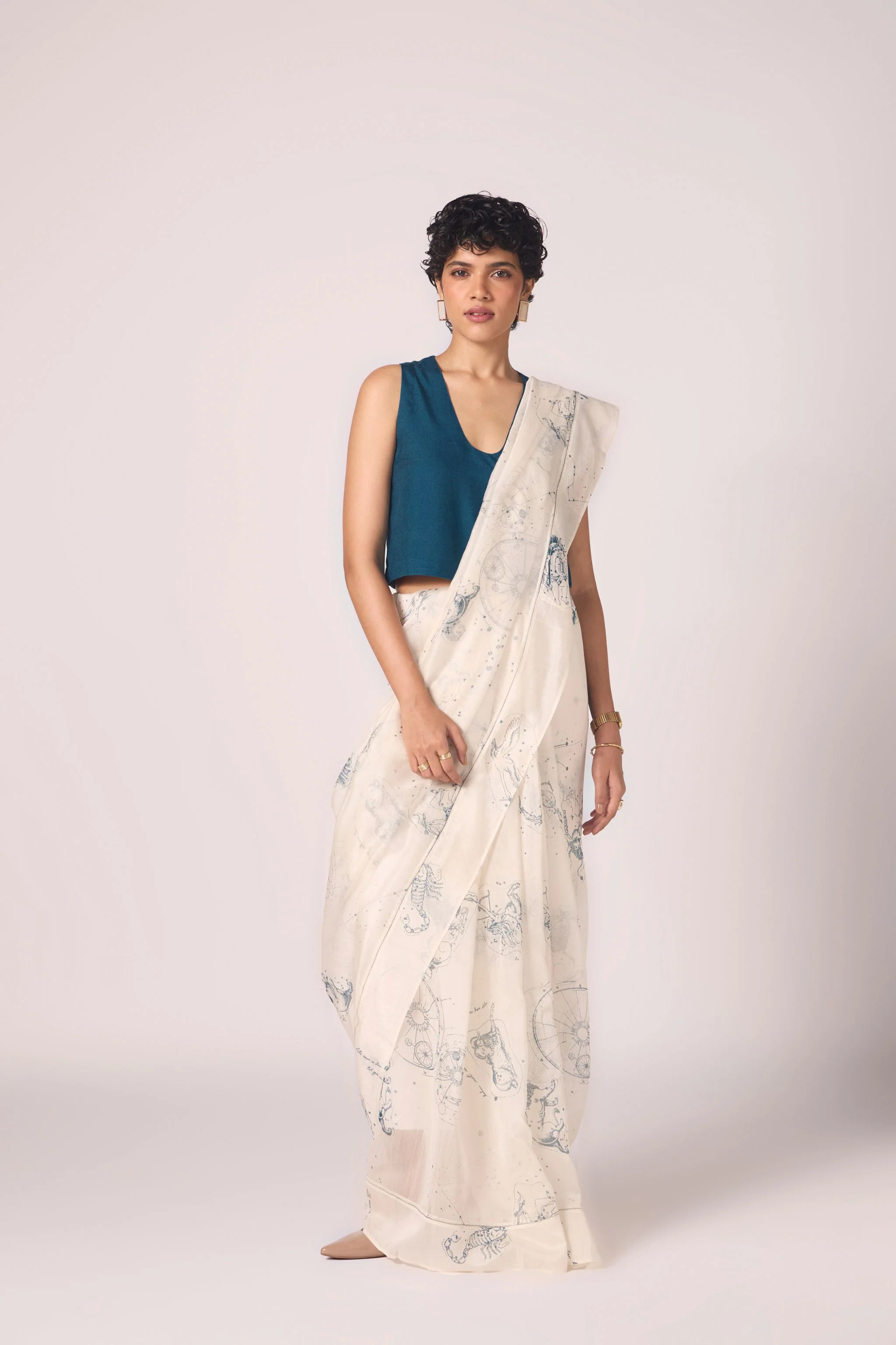 Altair Blue Silk Crop Top - Image 7