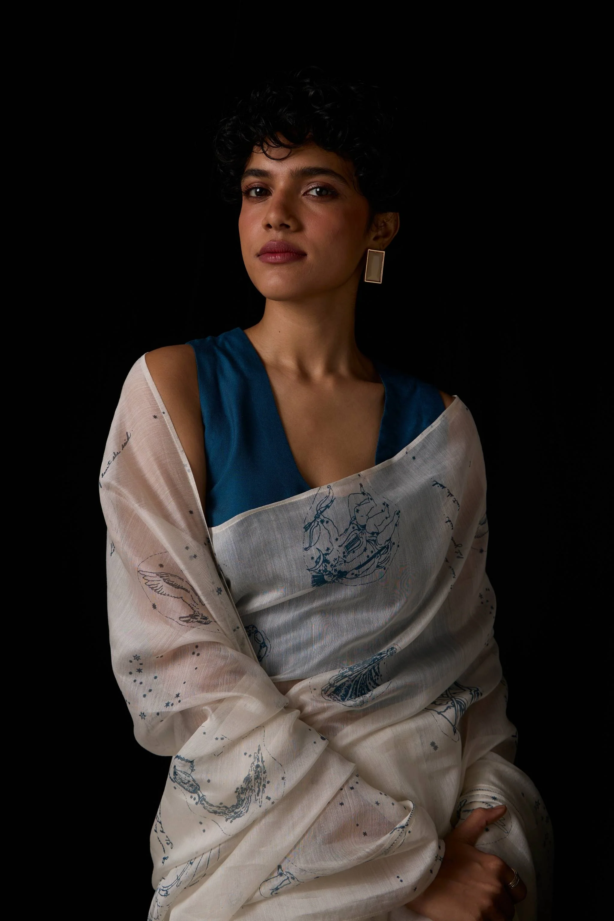 Altair Blue Silk Crop Top - Image 8