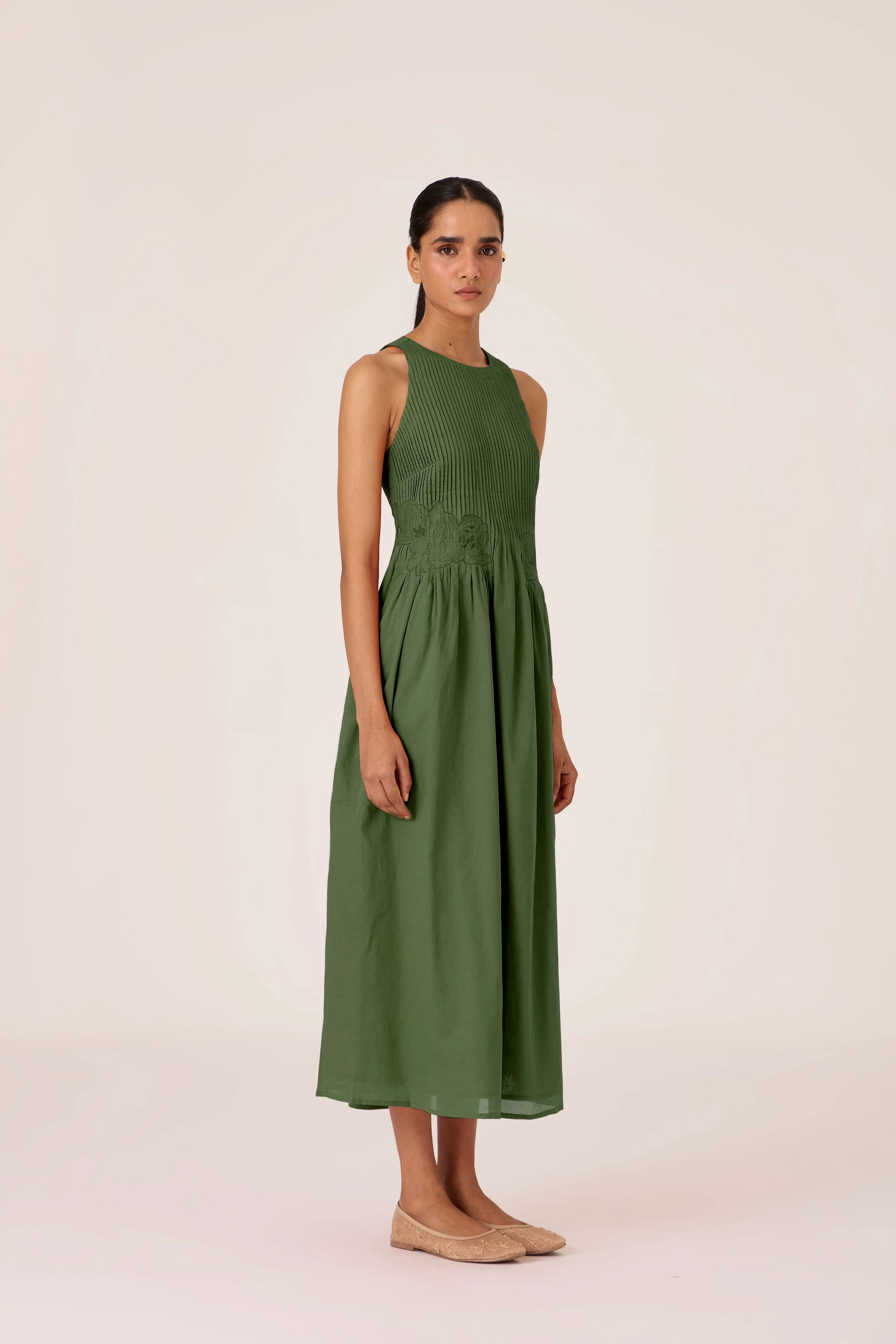 Amani Green Embroidered Dress - Image 2