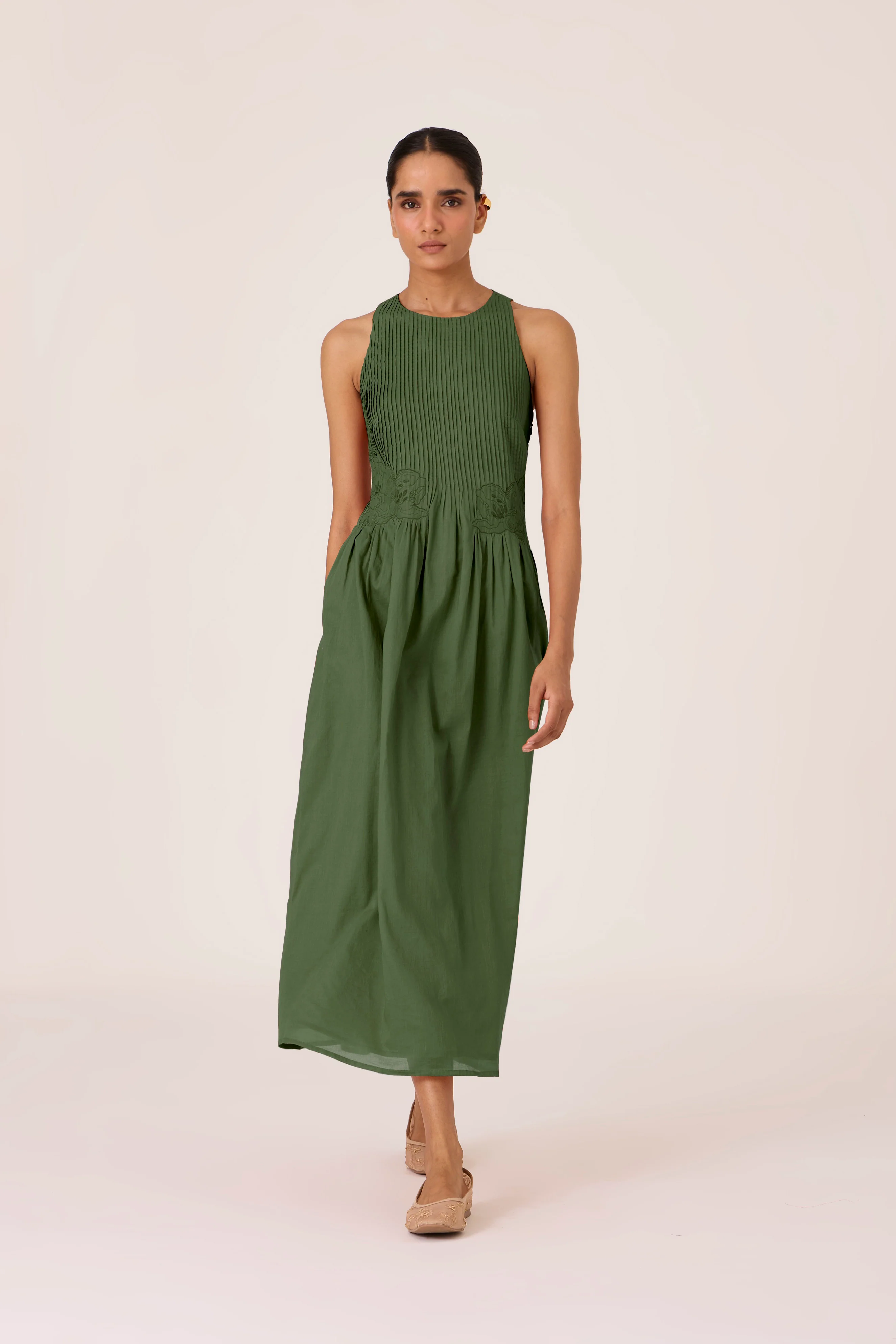 Amani Green Embroidered Dress - Image 6