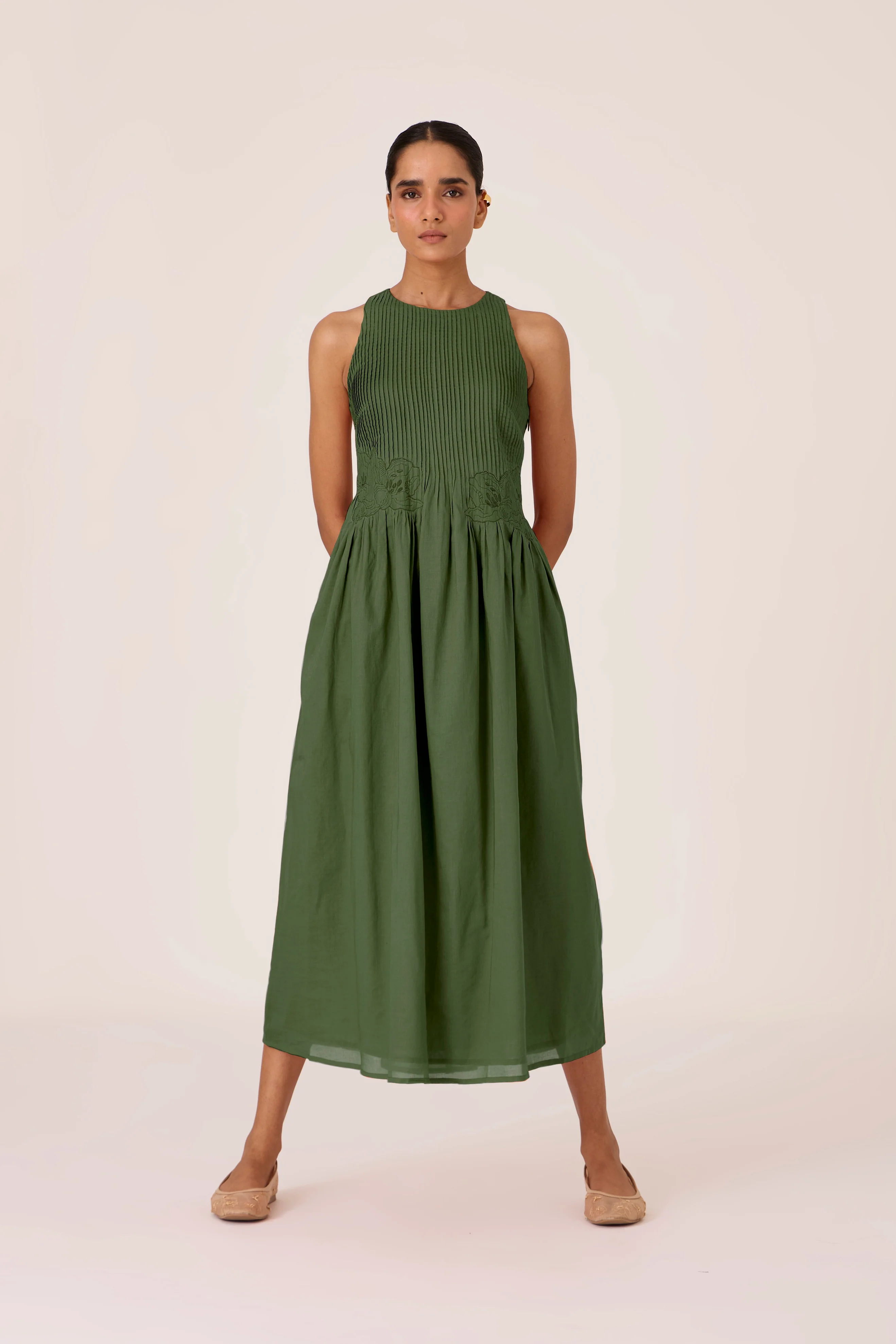 Amani Green Embroidered Dress - Image 8