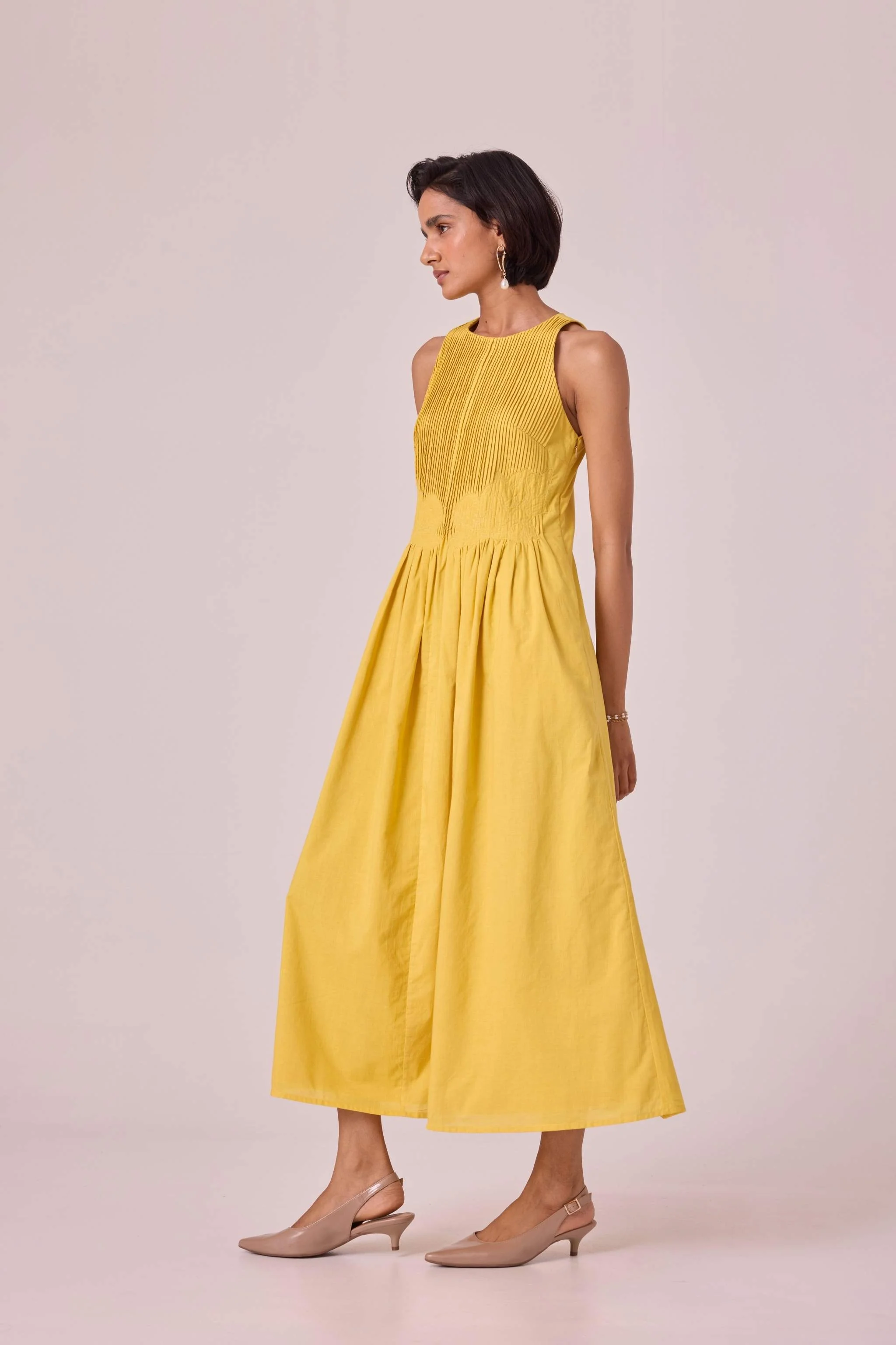 Amani Yellow Embroidered Dress - Image 10