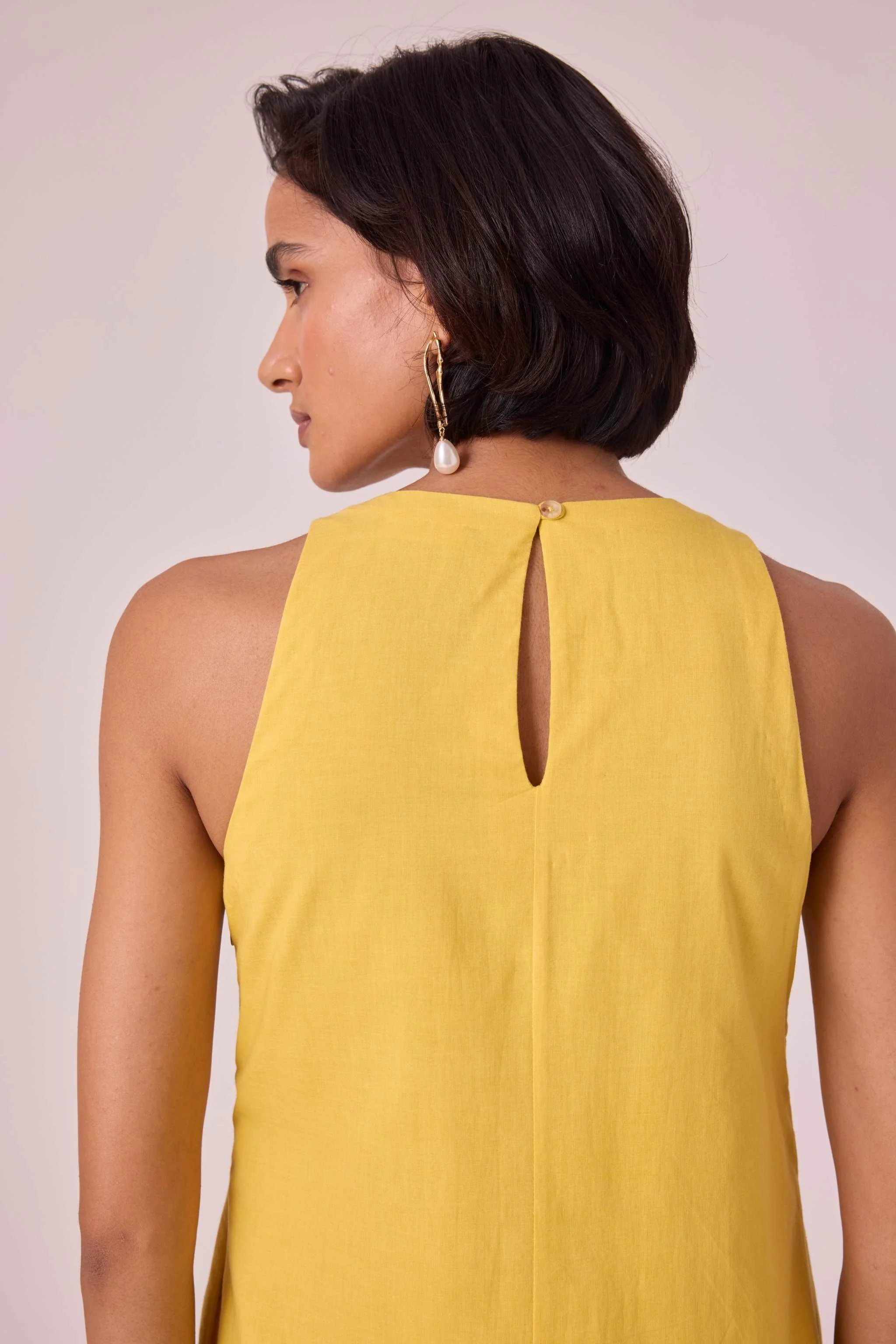 Amani Yellow Embroidered Dress - Image 12