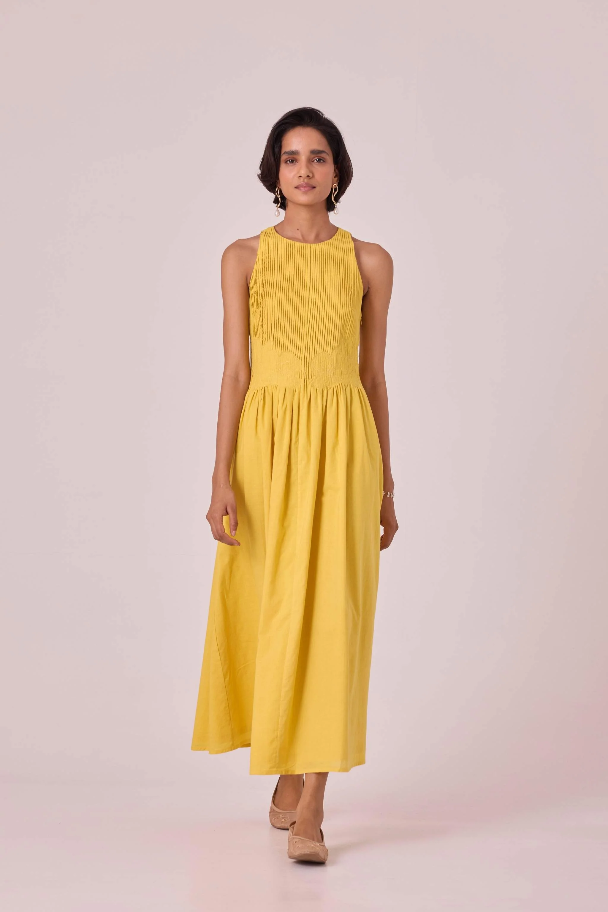 Amani Yellow Embroidered Dress - Image 9