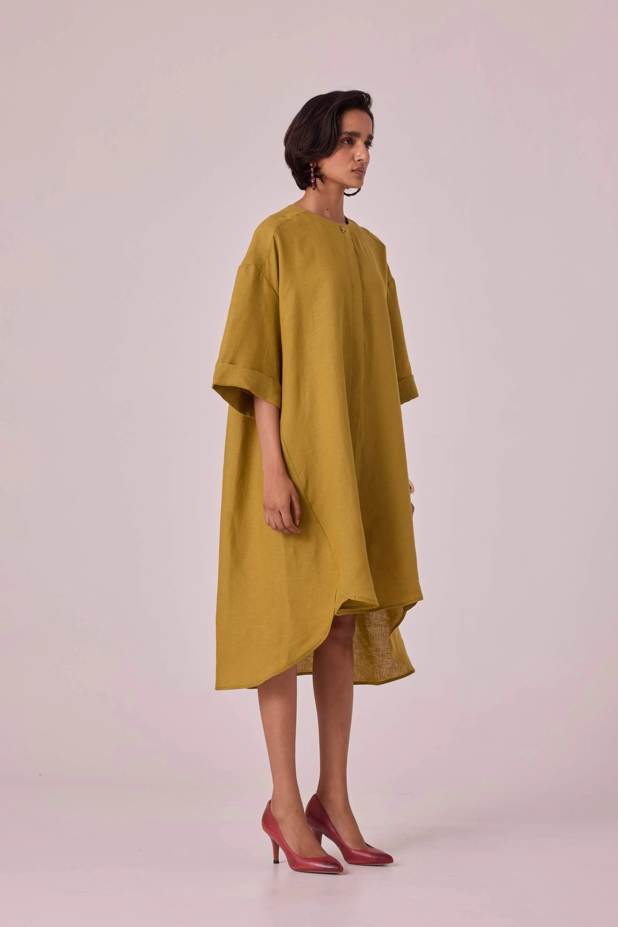 Amara Olive Linen Tunic - Image 2
