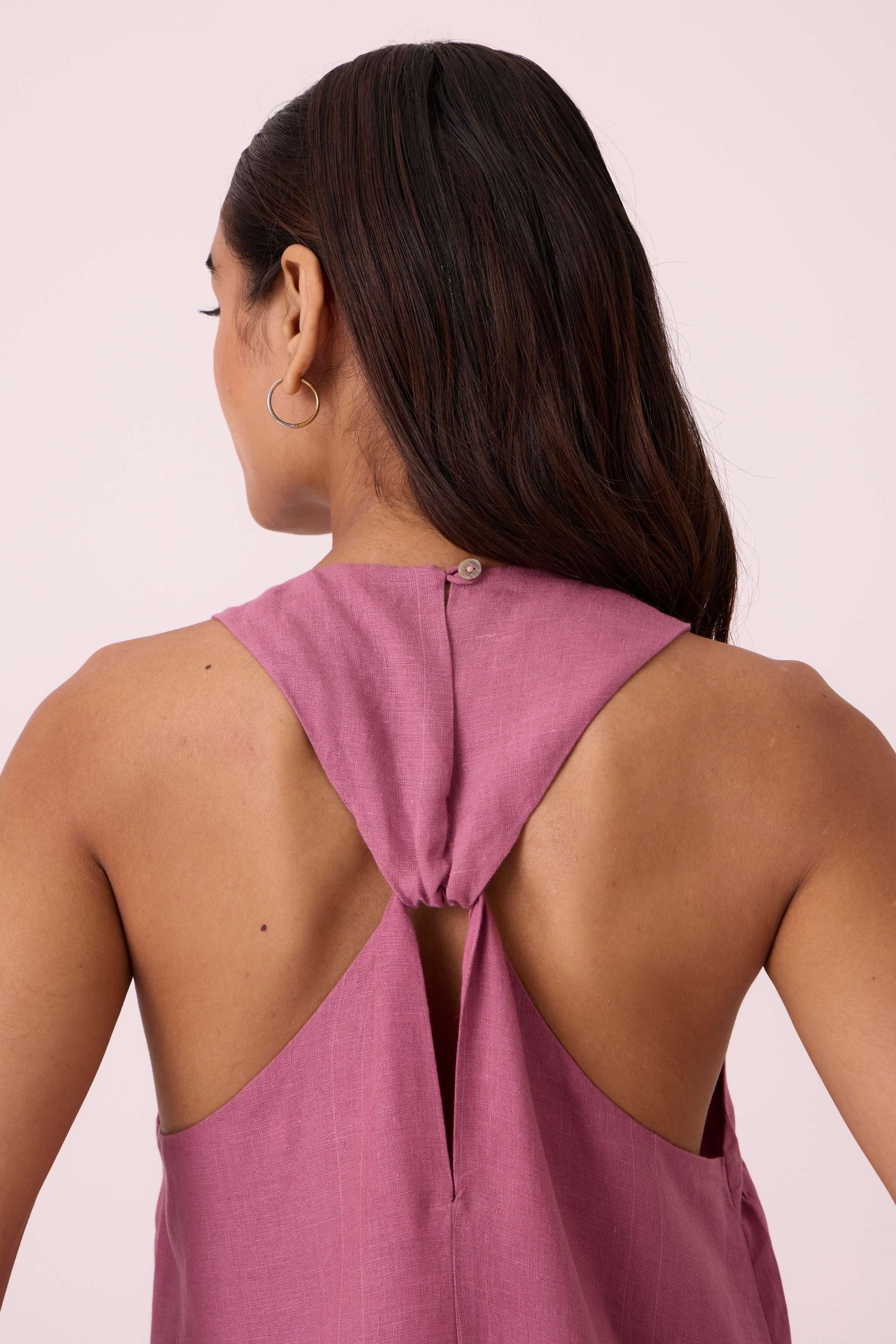 Amaran Lilac Linen Maxi Dress - Image 10