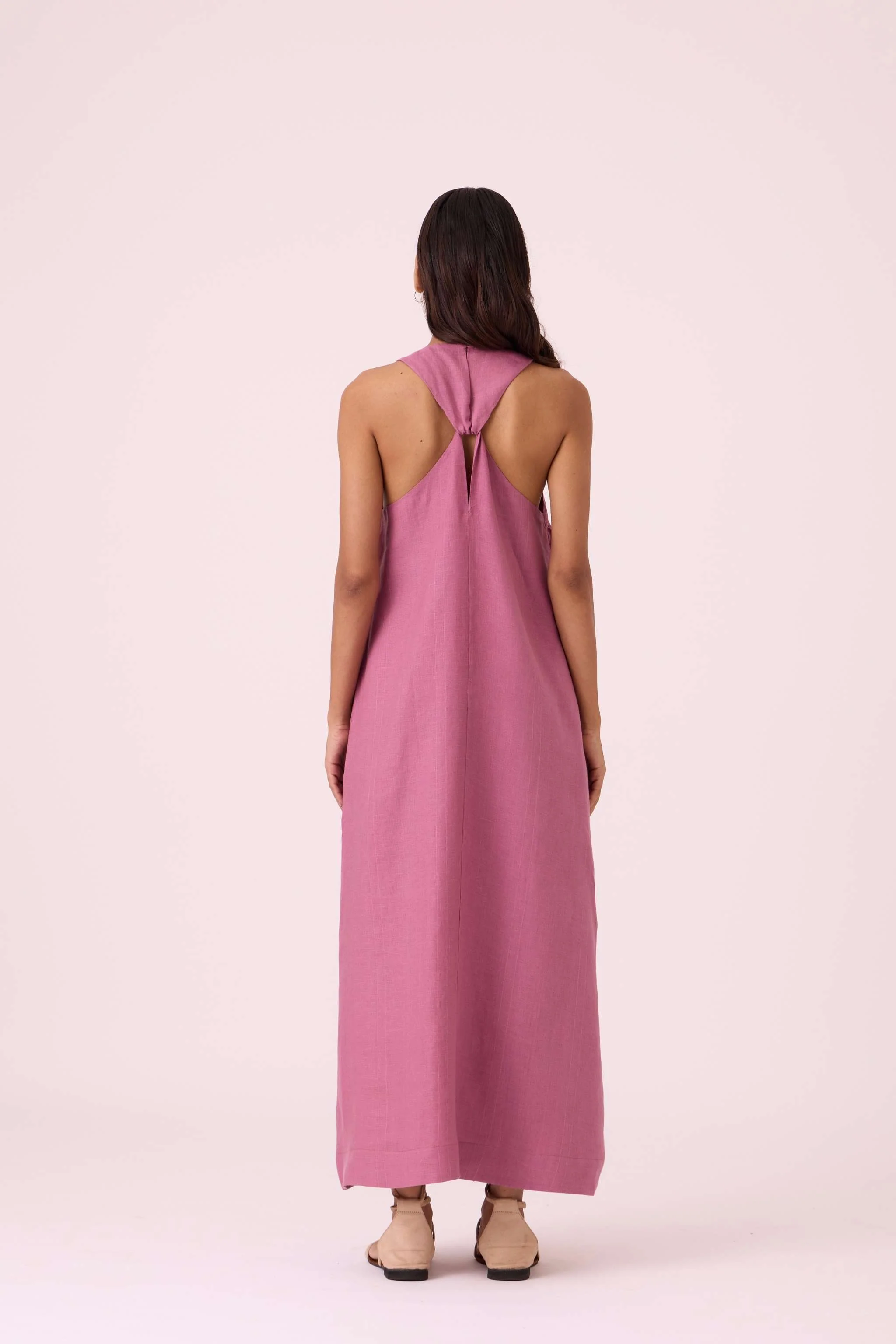 Amaran Lilac Linen Maxi Dress - Image 11