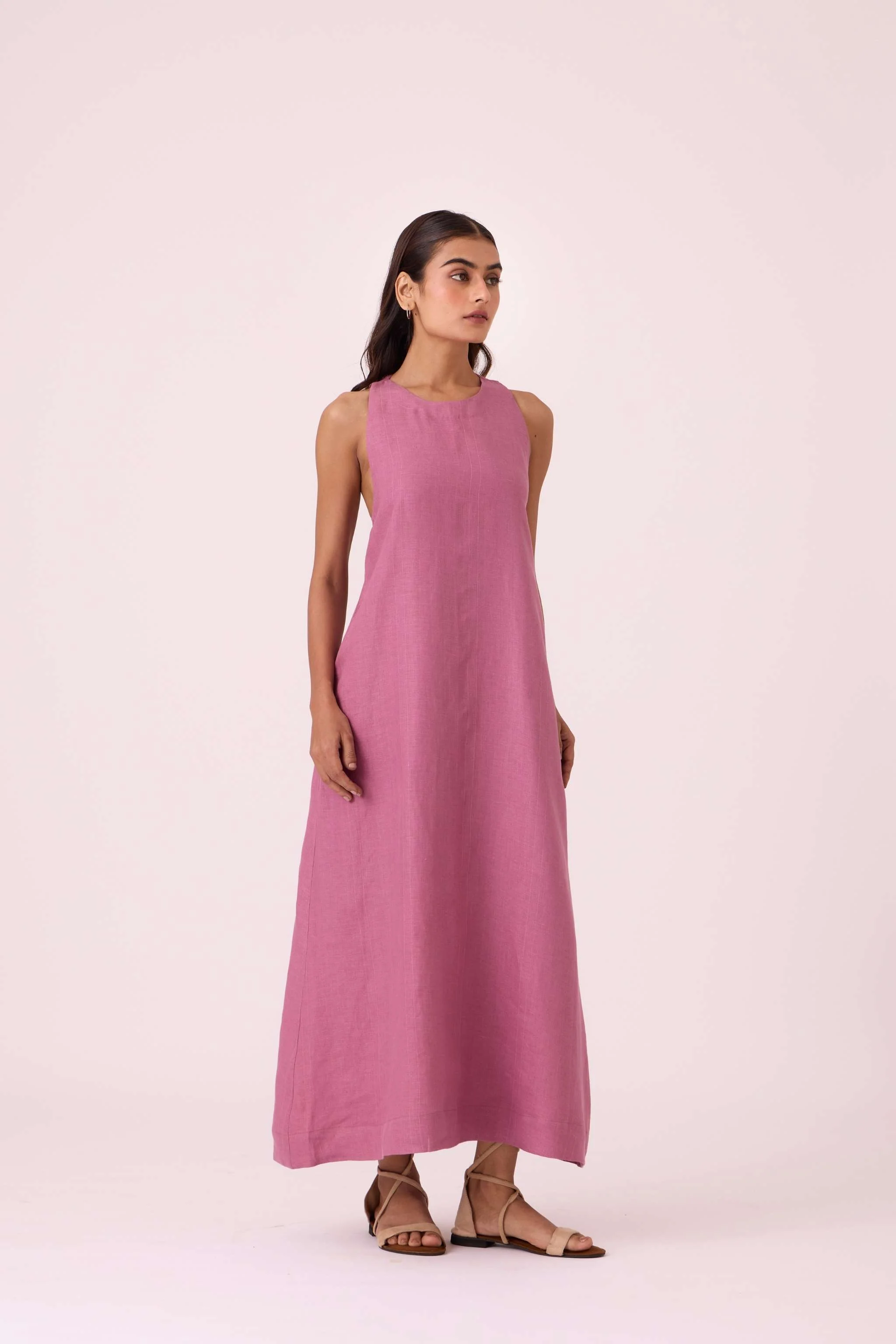 Amaran Lilac Linen Maxi Dress - Image 4