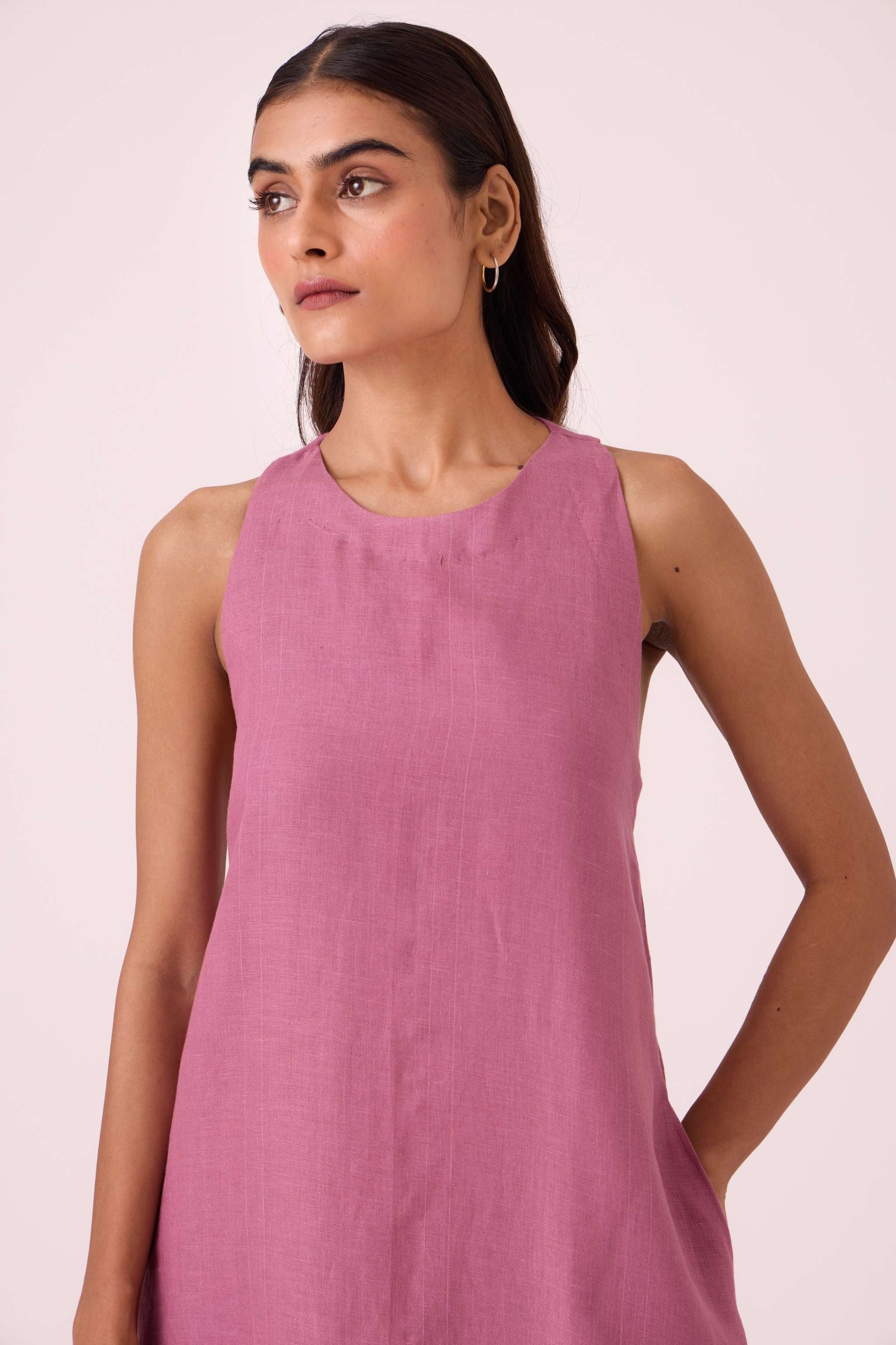 Amaran Lilac Linen Maxi Dress - Image 5