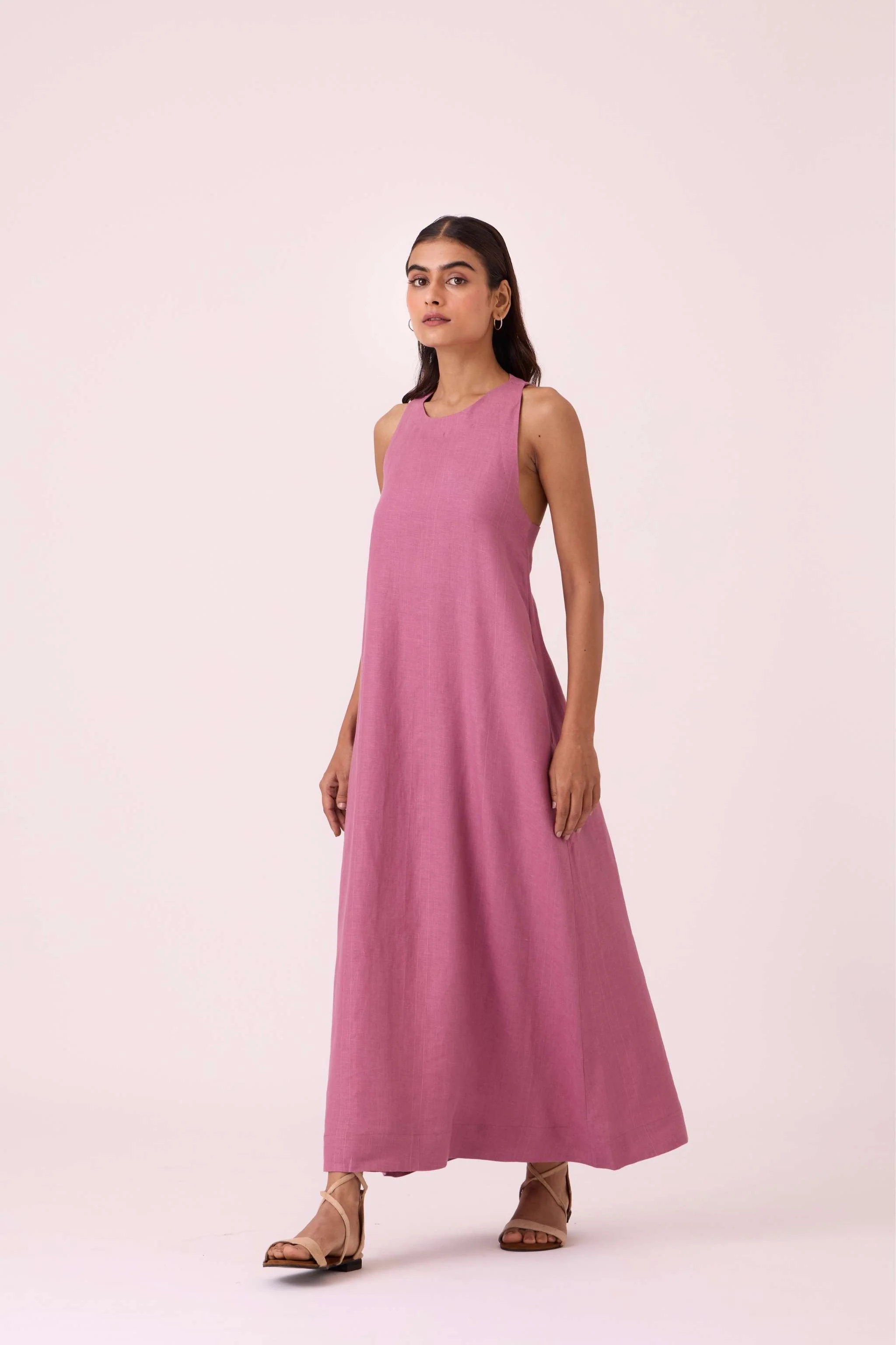 Amaran Lilac Linen Maxi Dress - Image 8