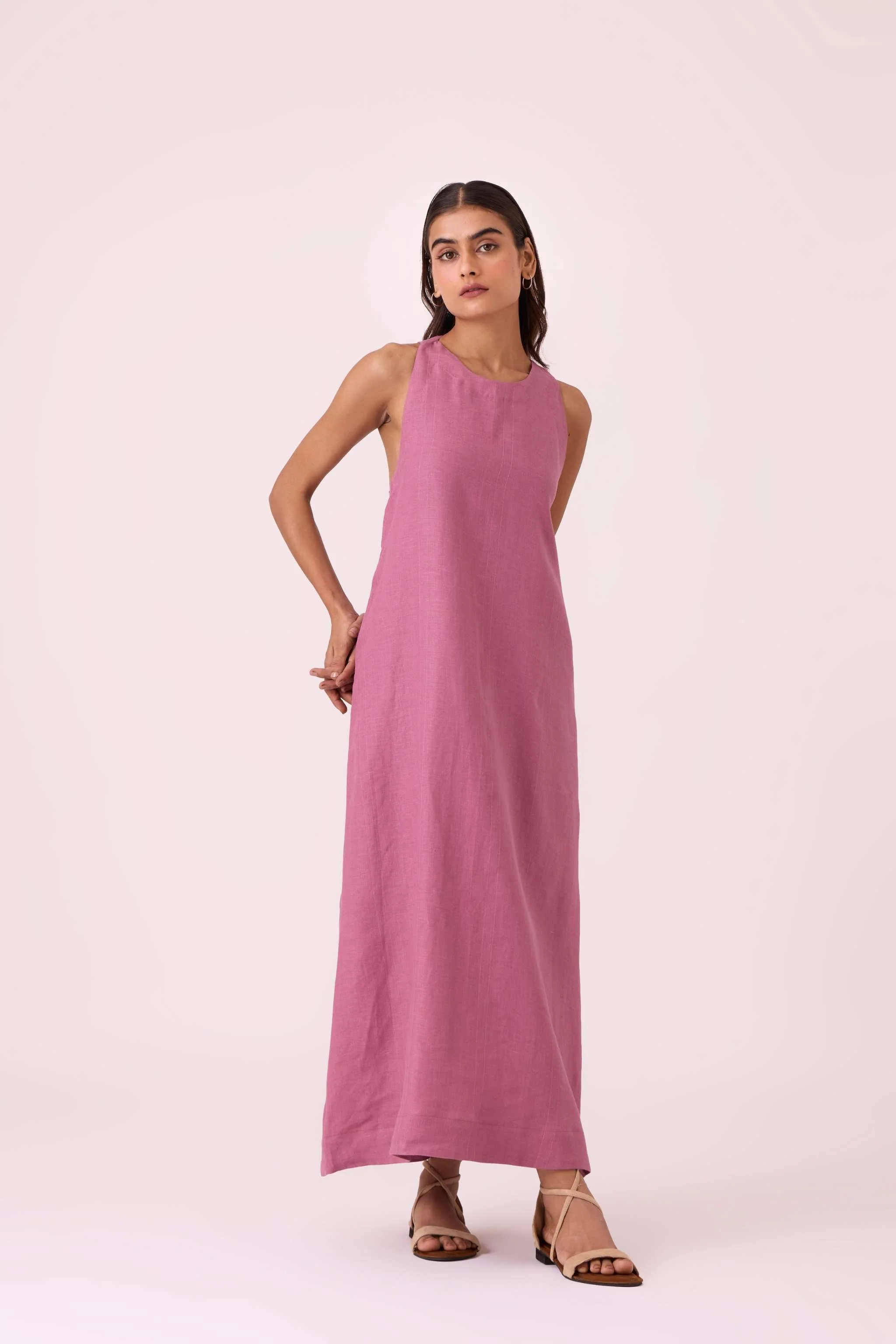 Amaran Lilac Linen Maxi Dress - Image 9
