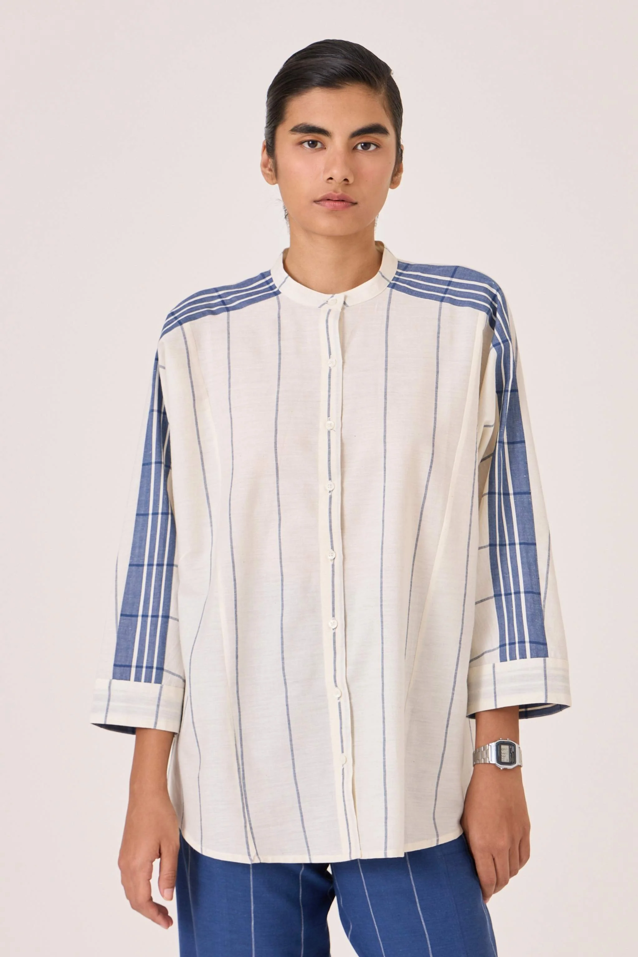 Amer Off White Handwoven Boxy Shirt - Image 2
