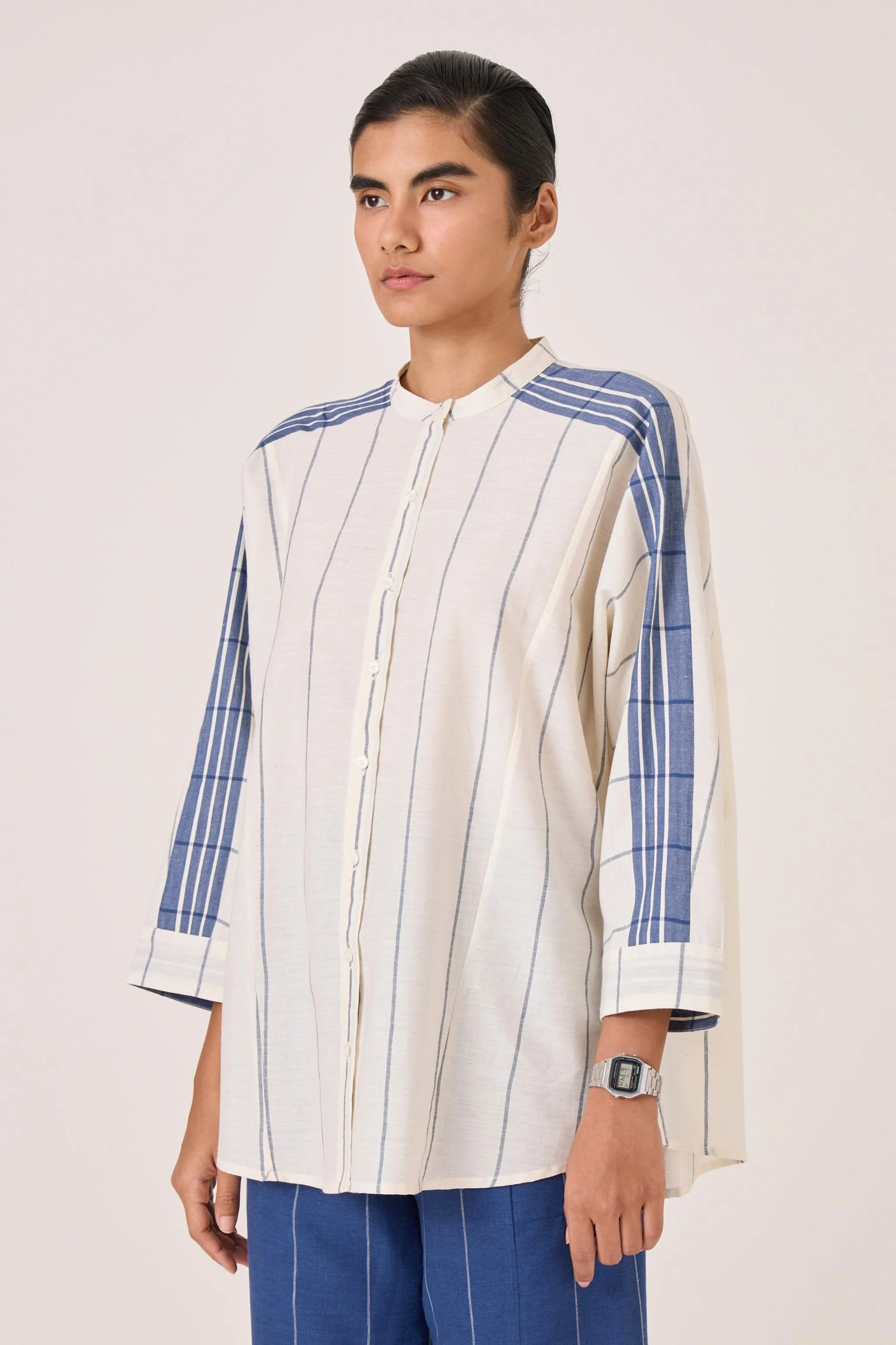 Amer Off White Handwoven Boxy Shirt - Image 3