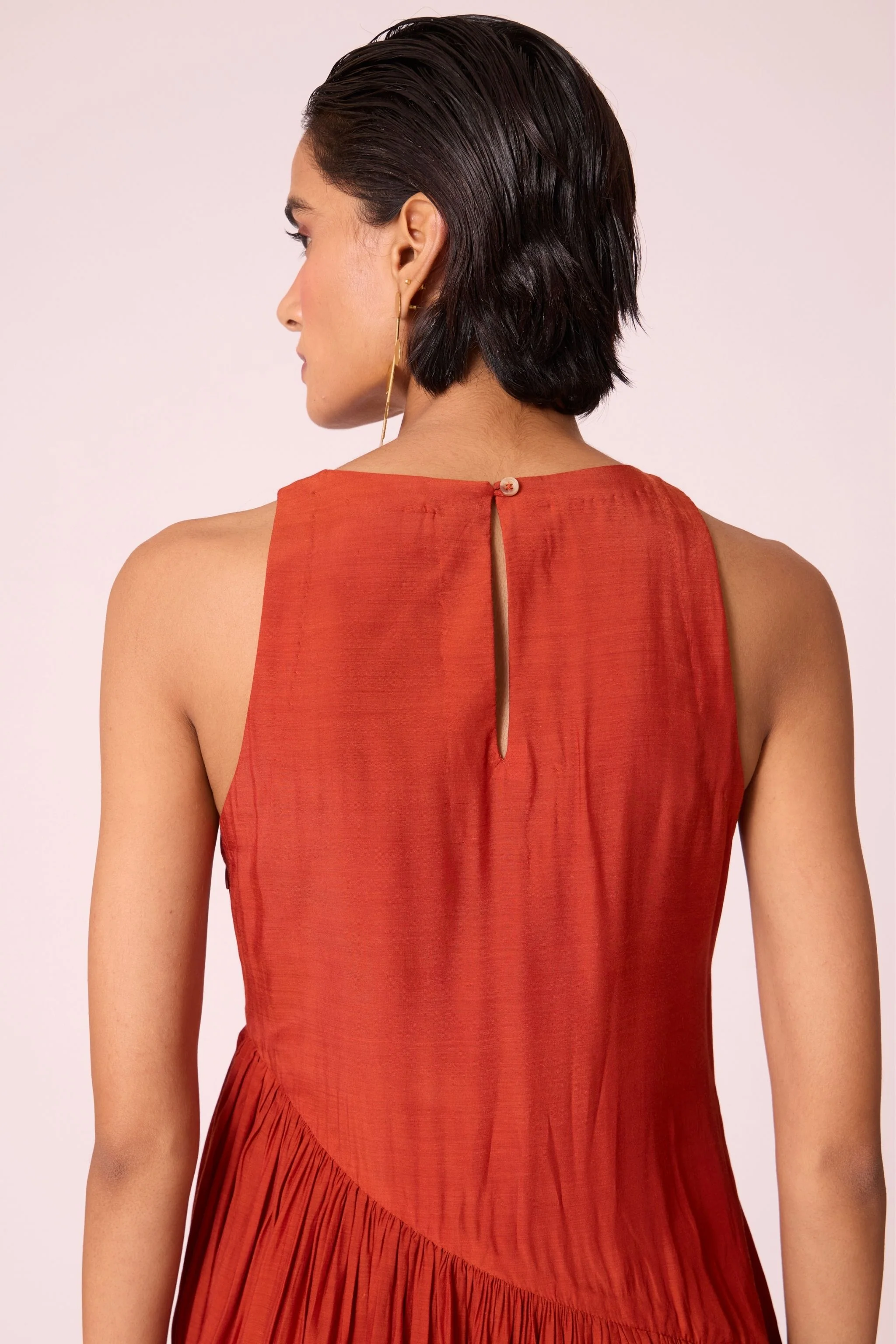 Anya Rust Embroidered Midi Dress - Image 10