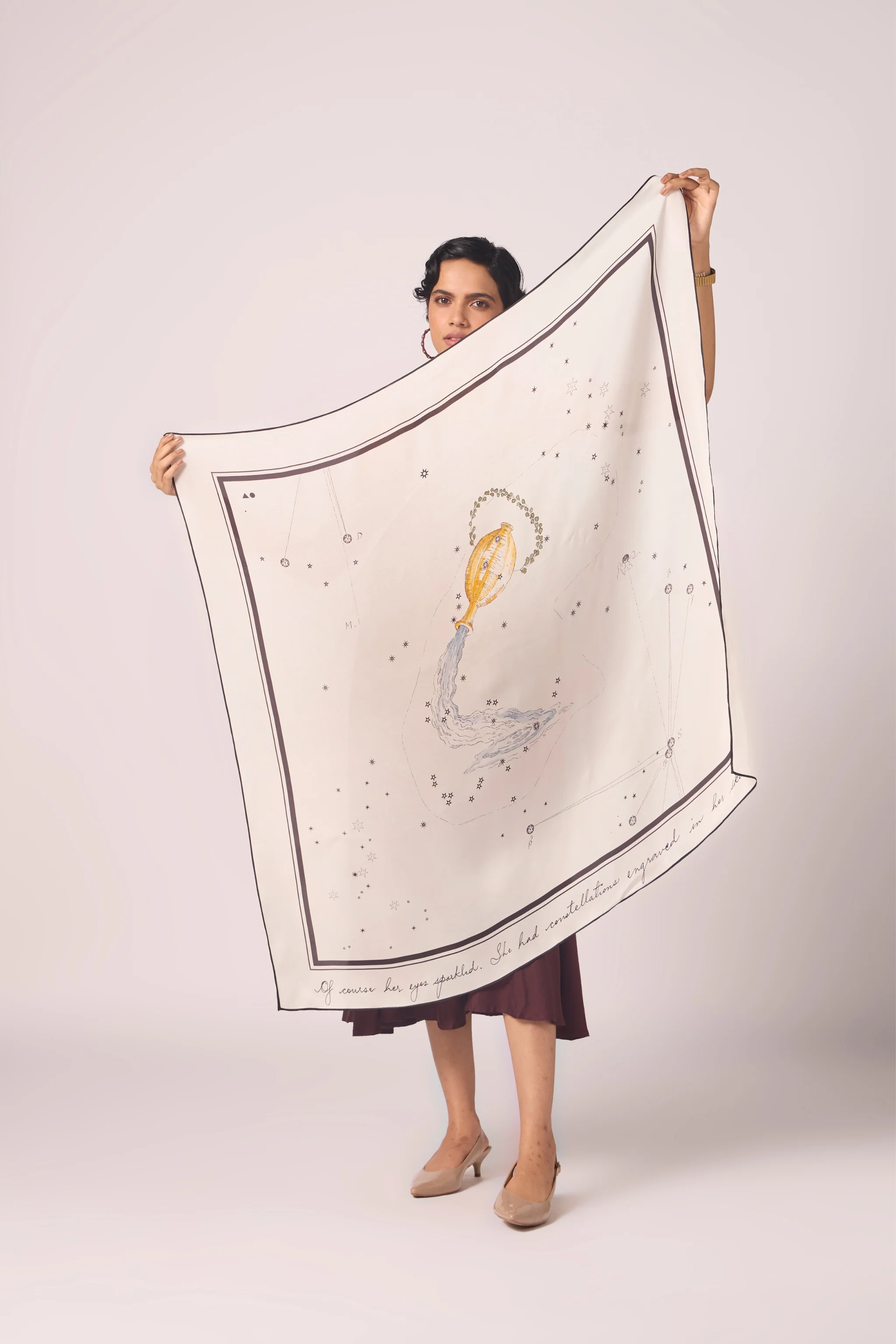 Aquarius Printed Satin Scarf