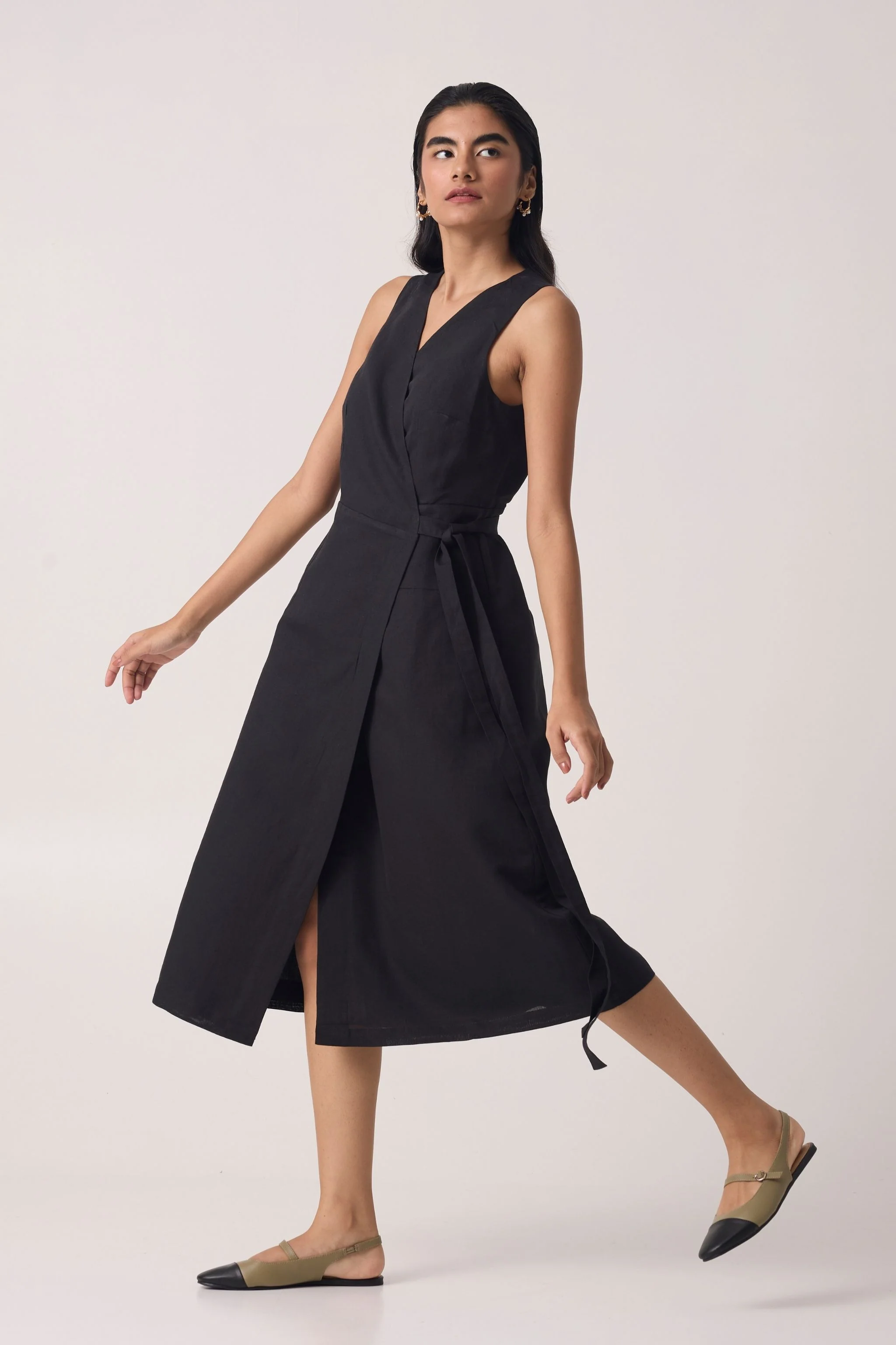 Arandi Black Wrap Dress - Image 2