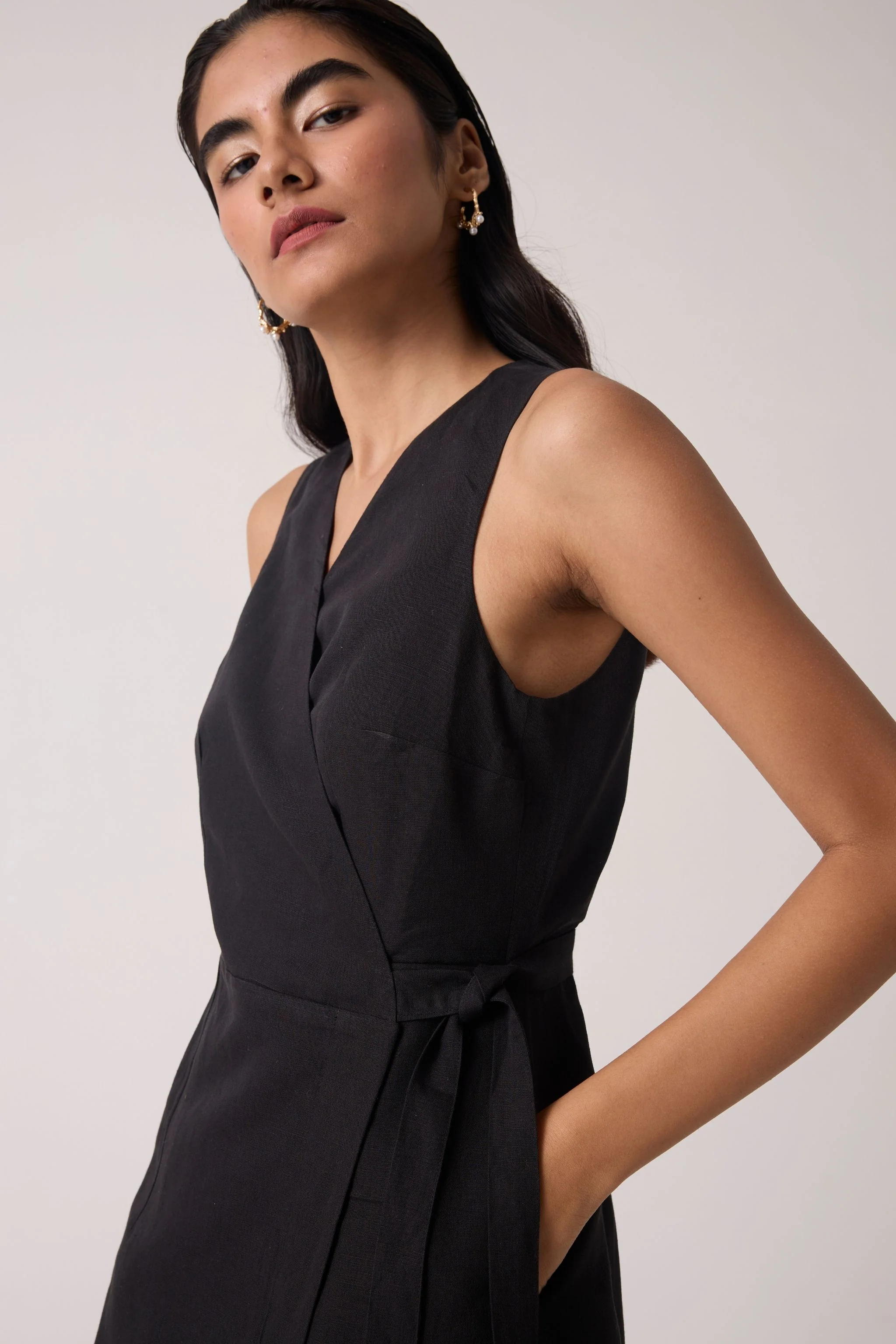 Arandi Black Wrap Dress - Image 3
