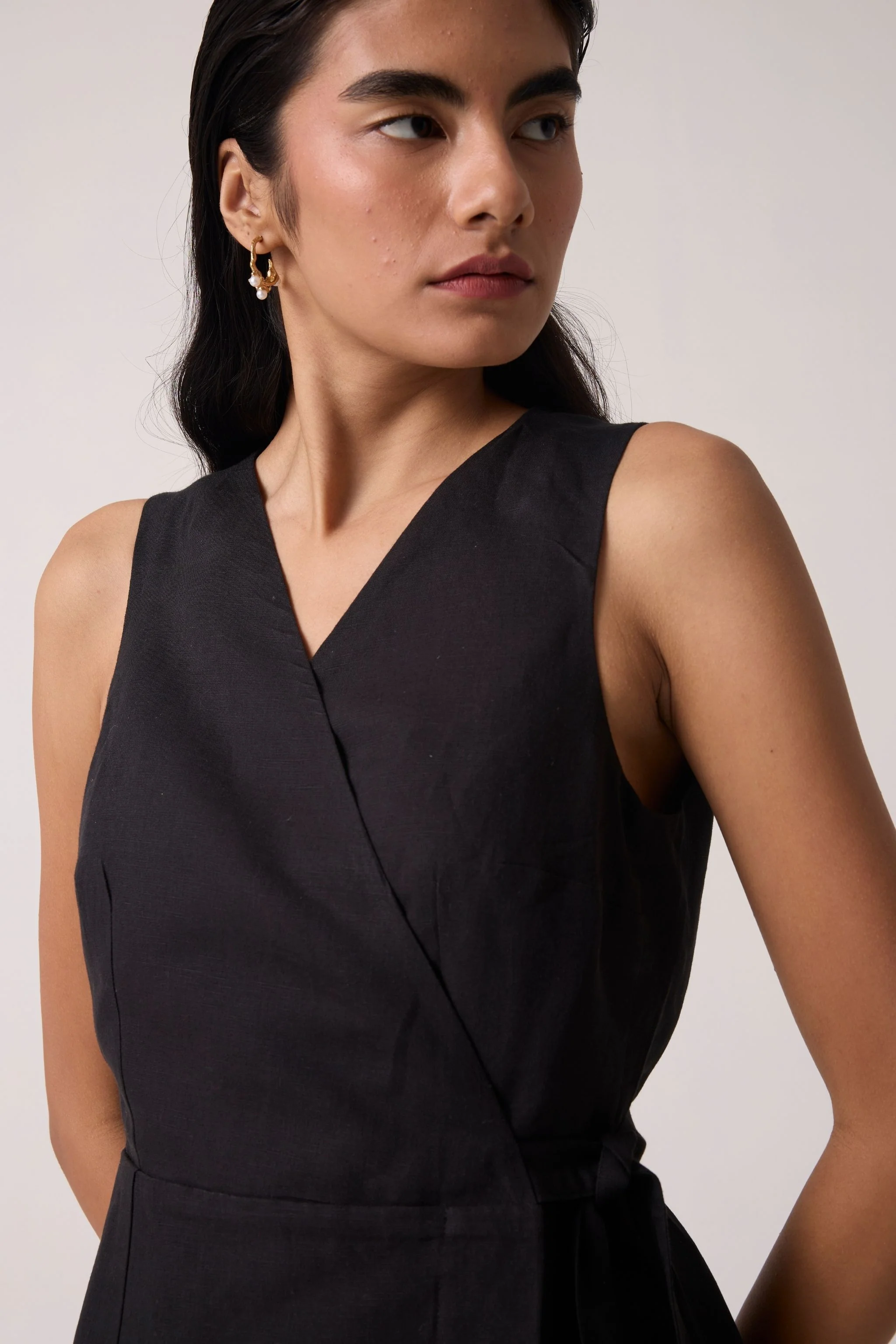 Arandi Black Wrap Dress - Image 5