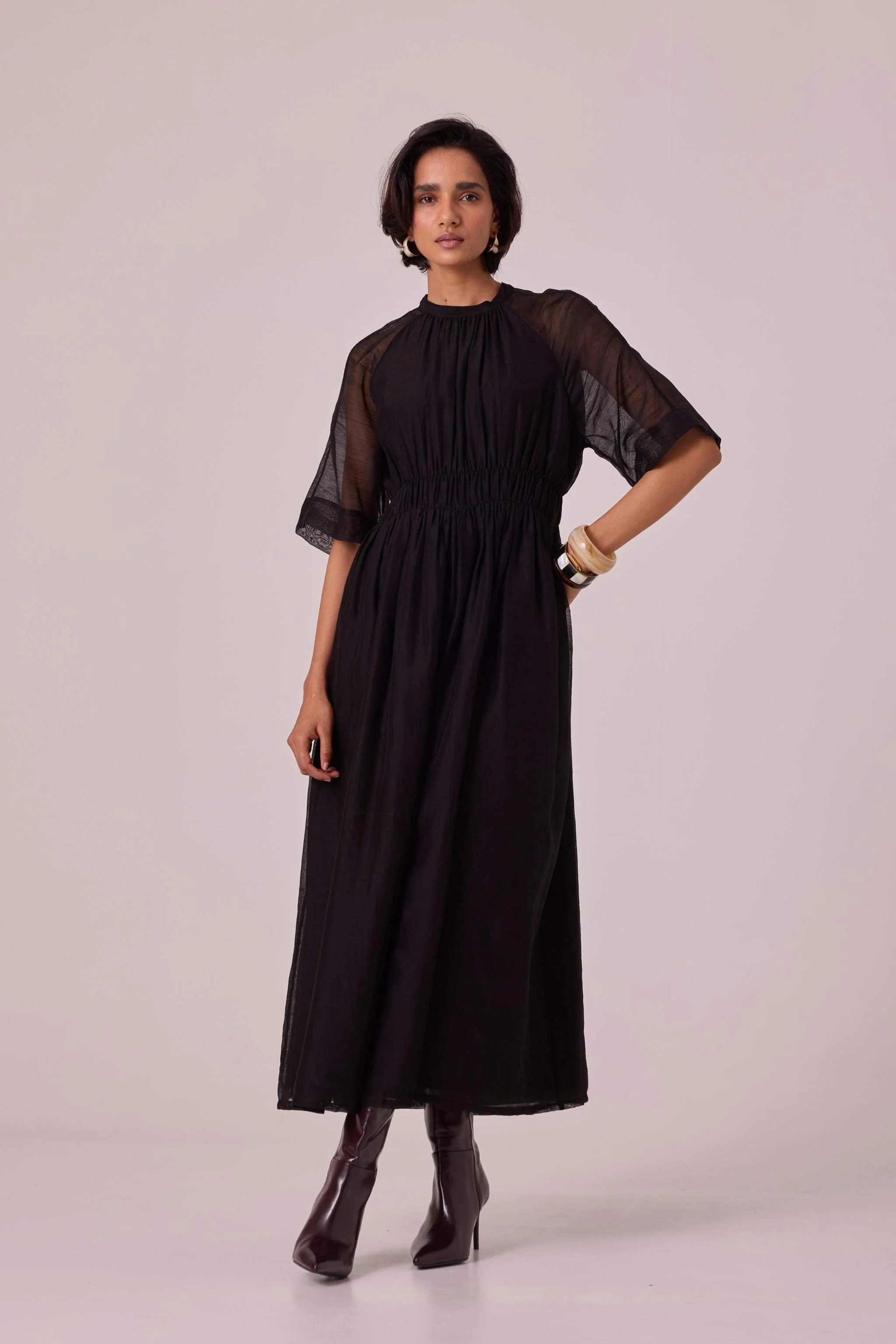 Arha Black Handwoven Dress - Image 7