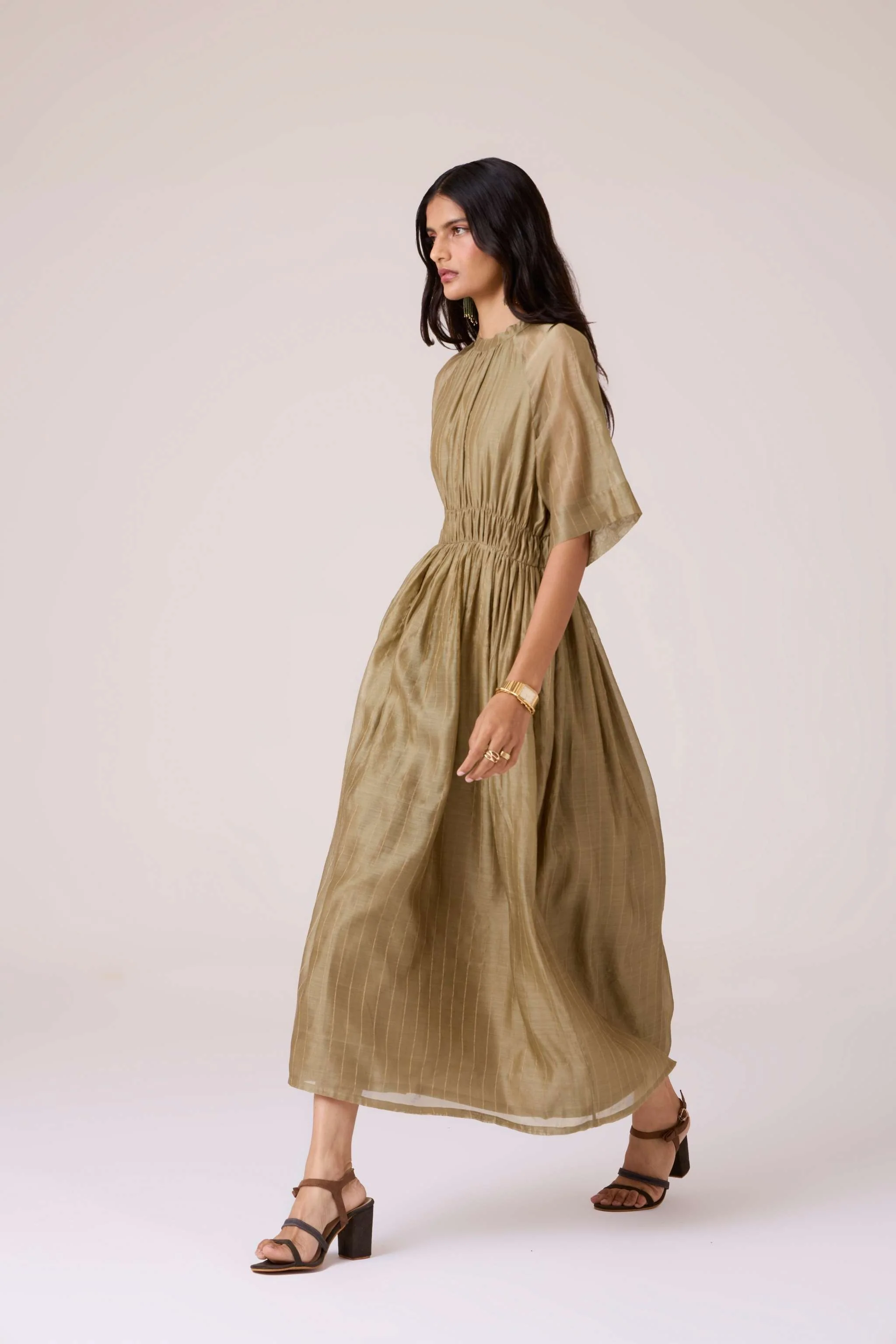 Arha Olive Handwoven Dress - Image 7