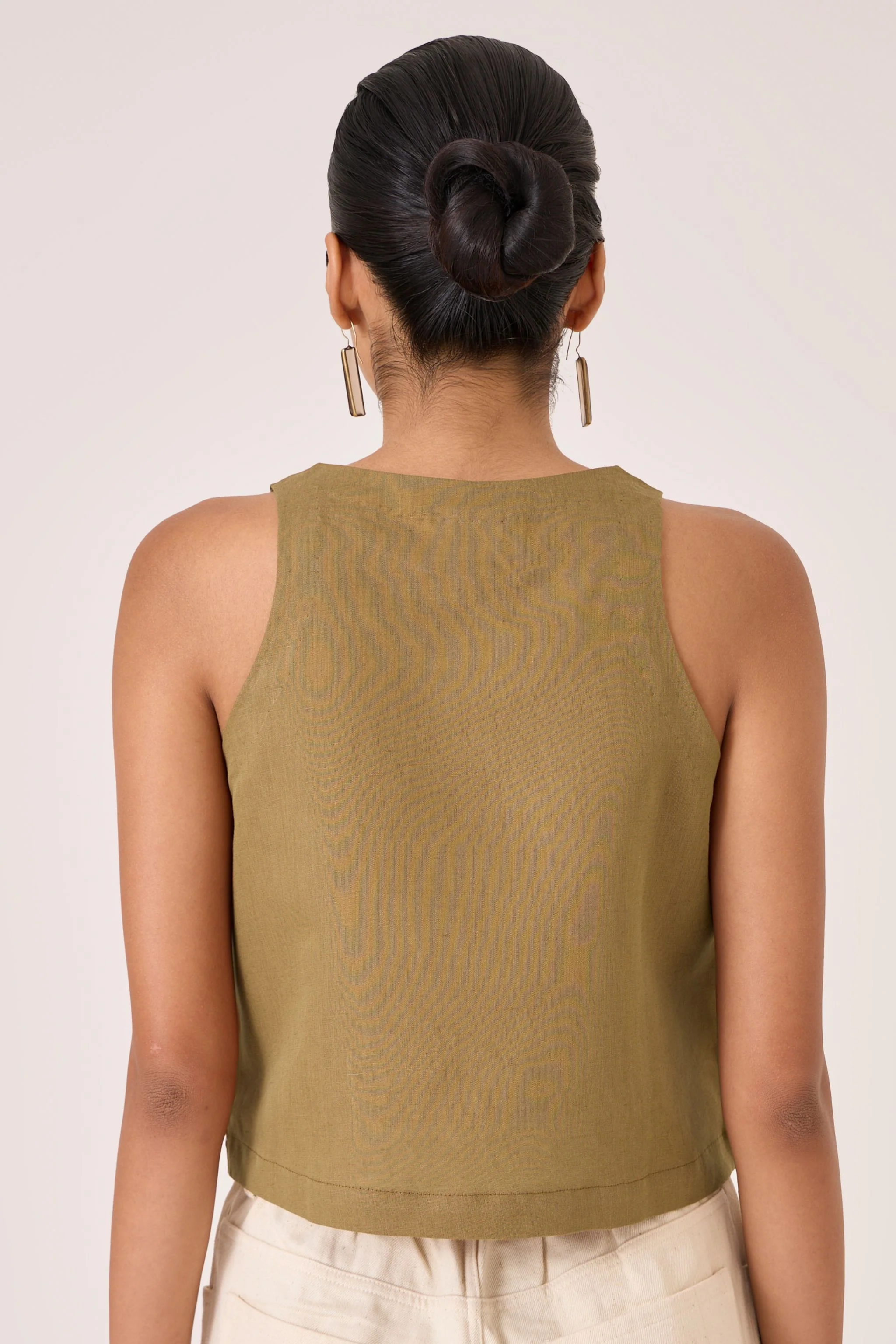Asiri Olive Embroidered Top - Image 4