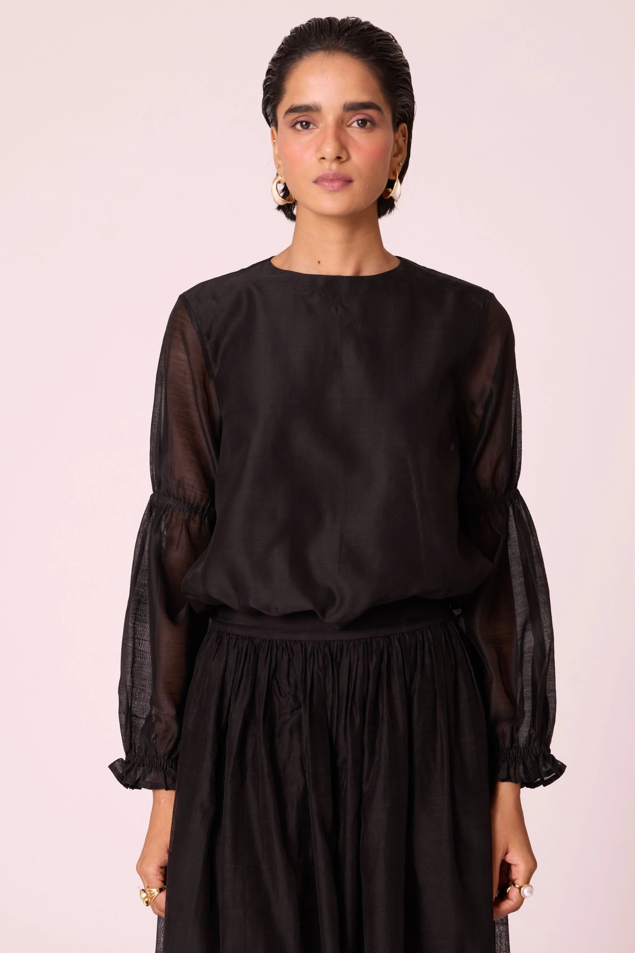 Atlas Black Handwoven Top - Image 2