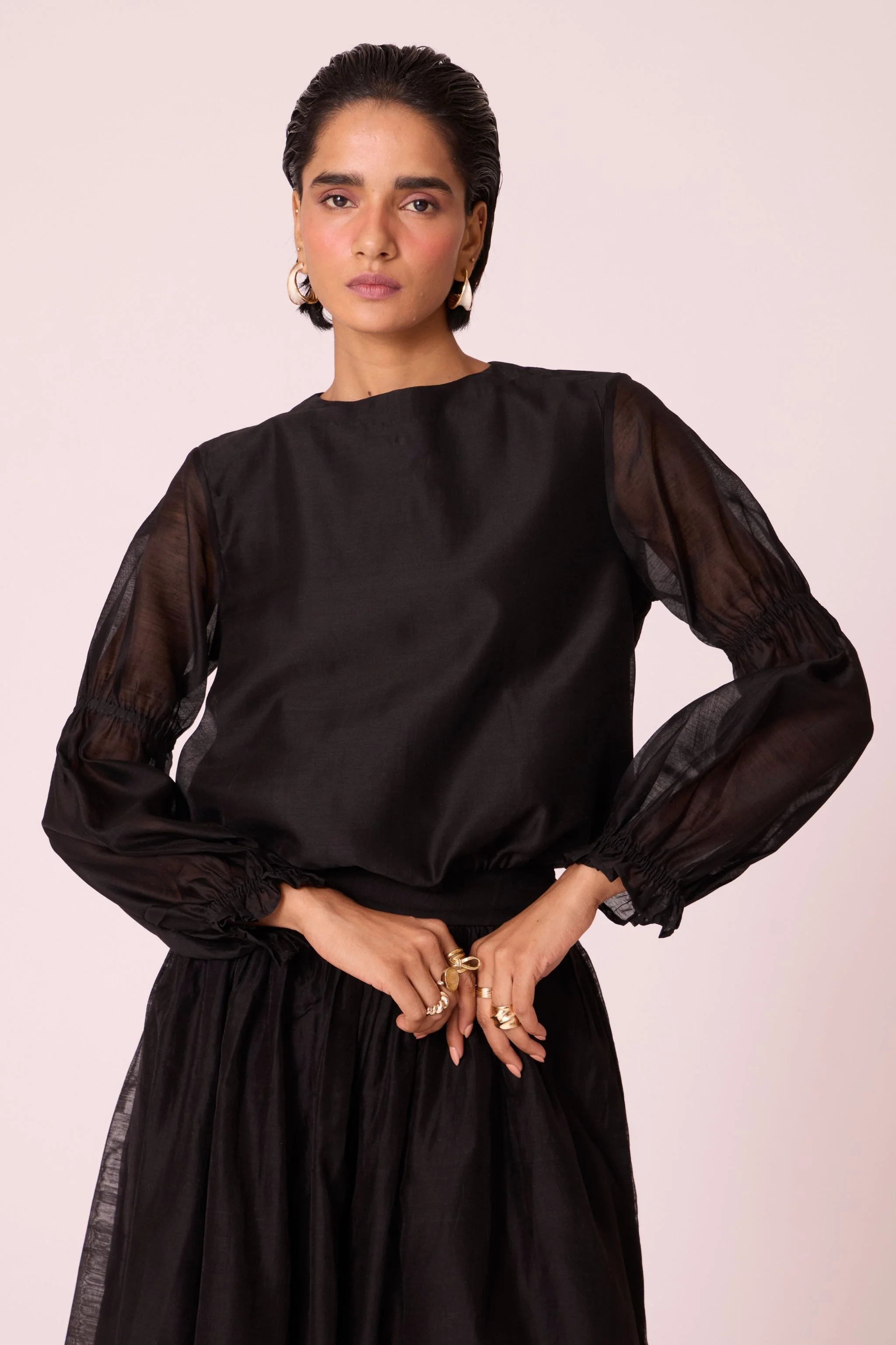 Atlas Black Handwoven Top - Image 4