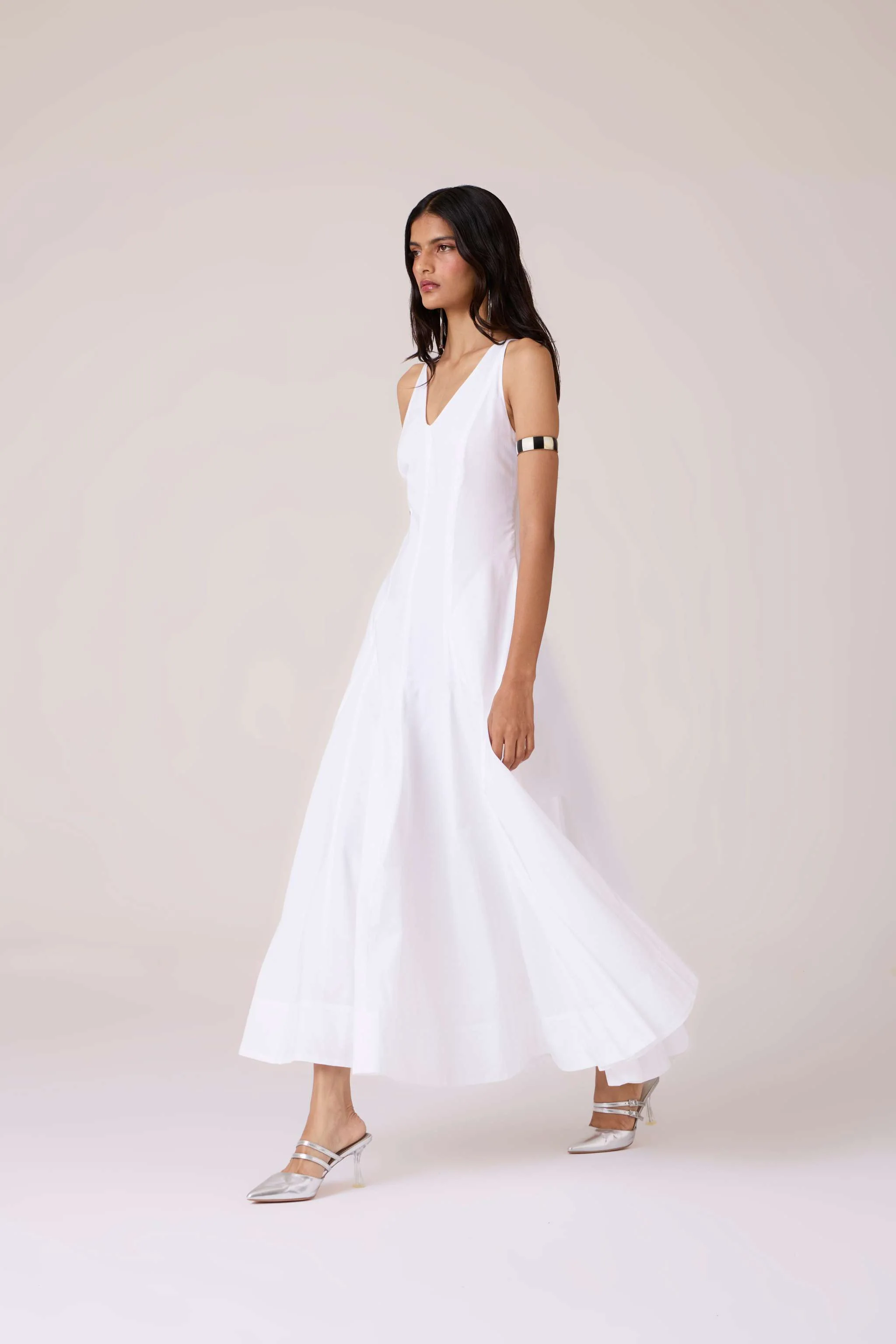 Aurora White Panelled Dress - Image 11