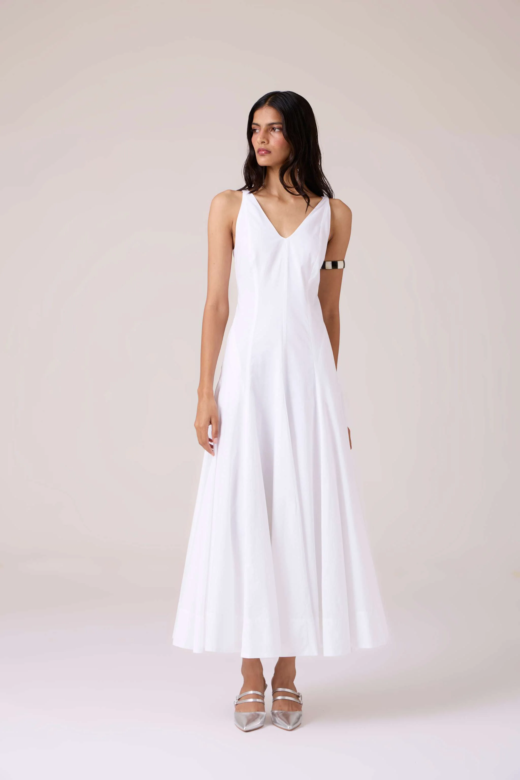 Aurora White Panelled Dress - Image 3