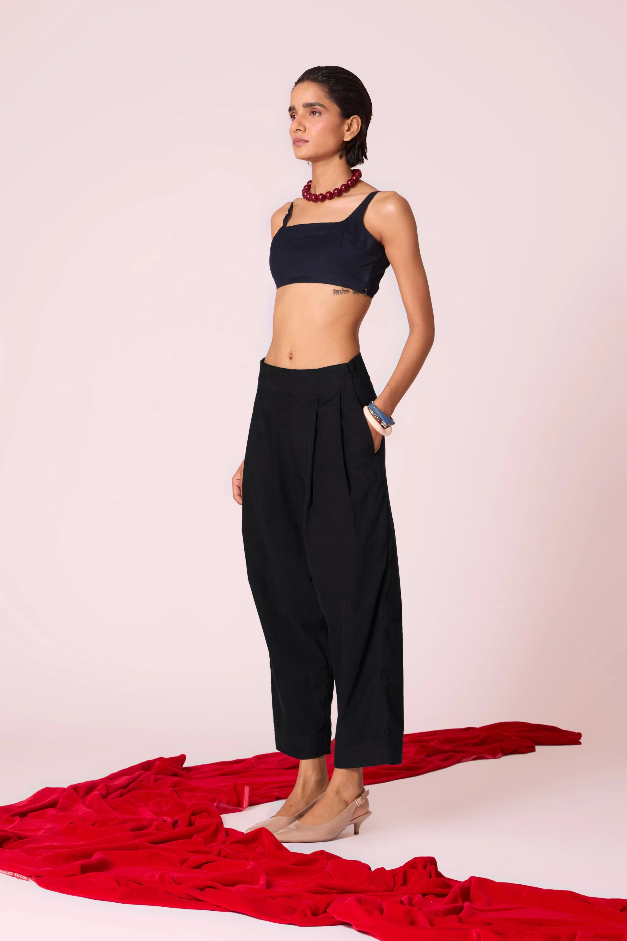 Bandra Black Needlecord Pants - Image 2