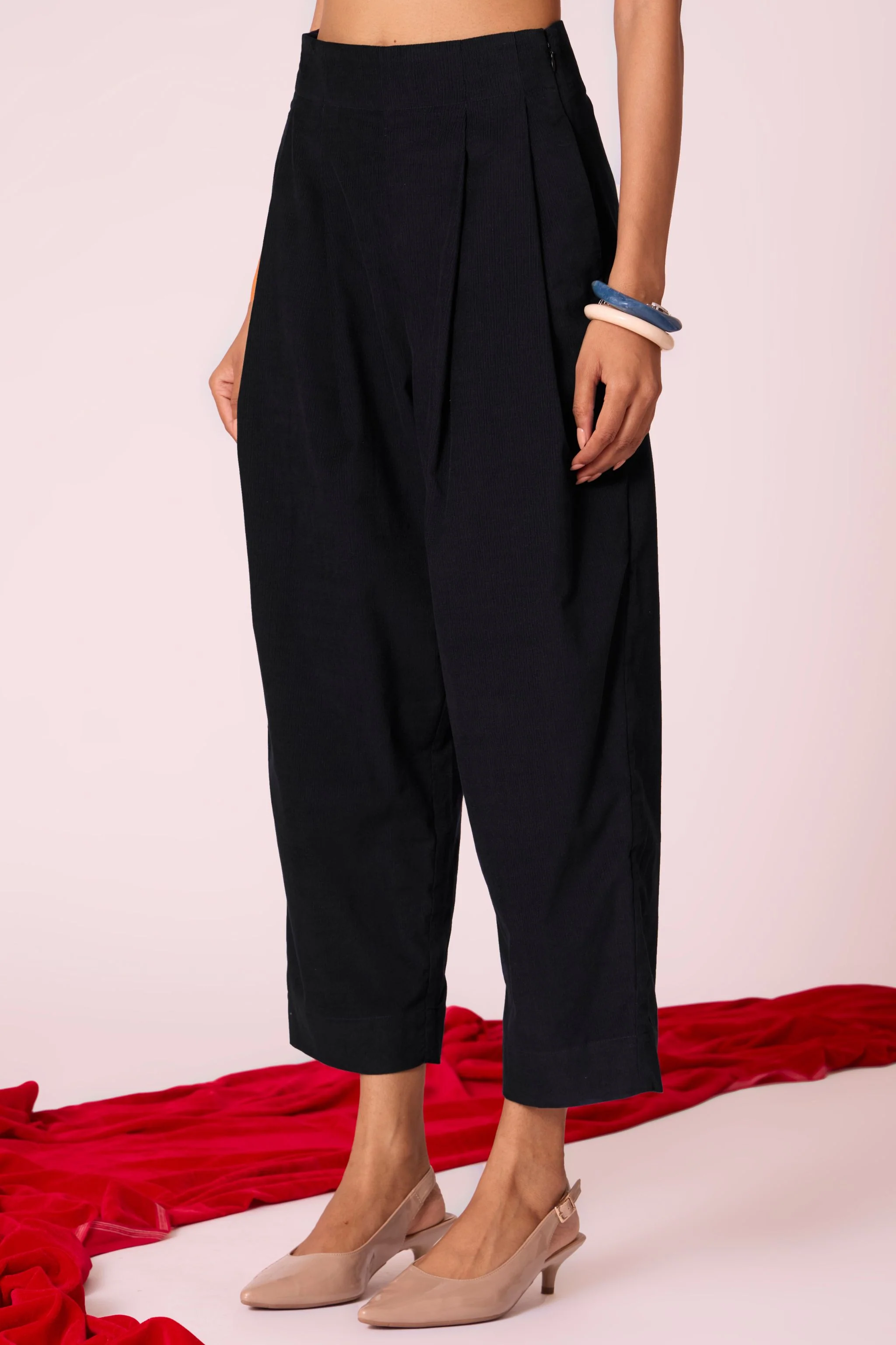 Bandra Black Needlecord Pants - Image 4