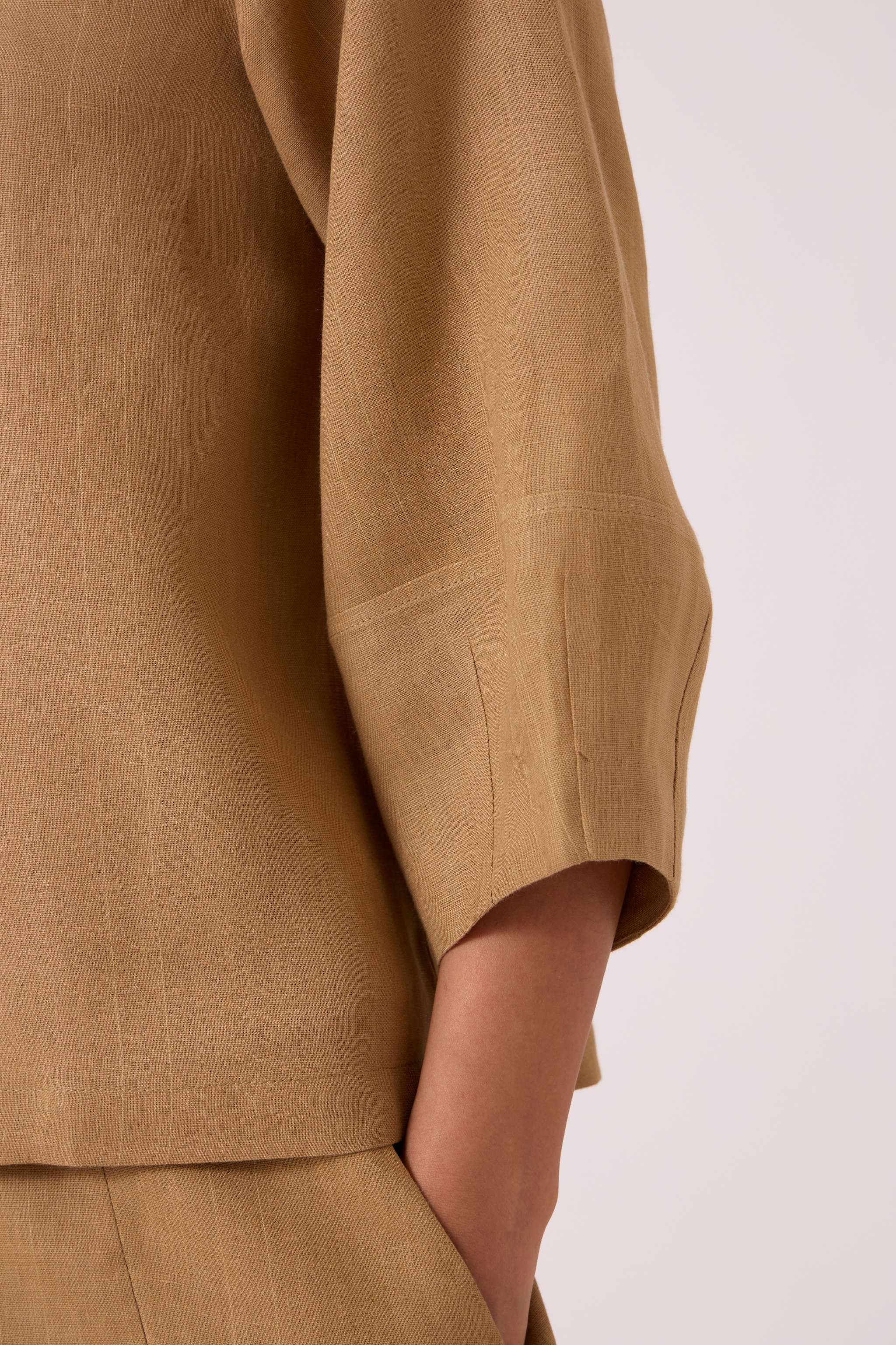 Bertie Tan Linen Top - Image 6
