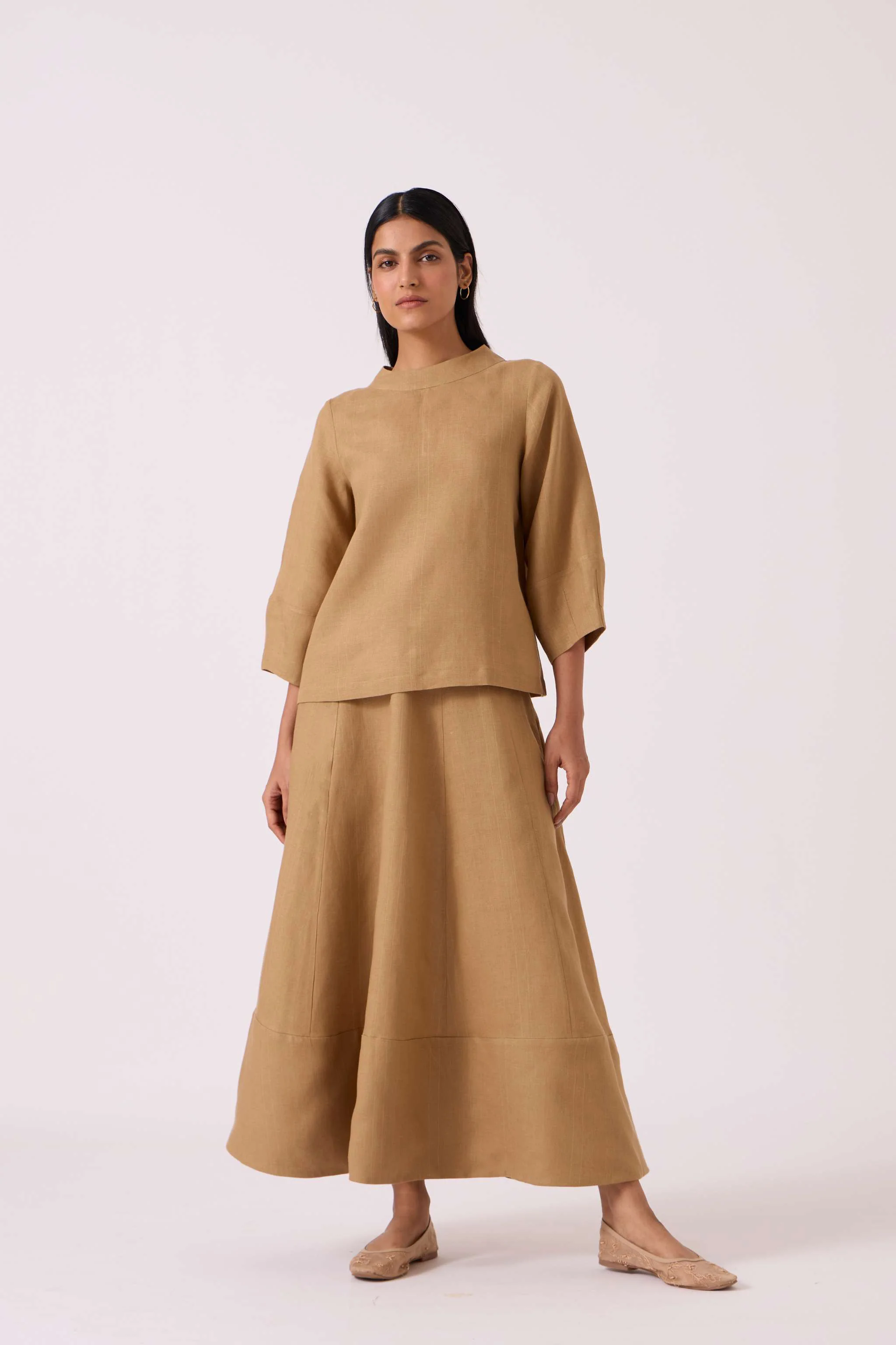 Bertie Tan Linen Top - Image 7