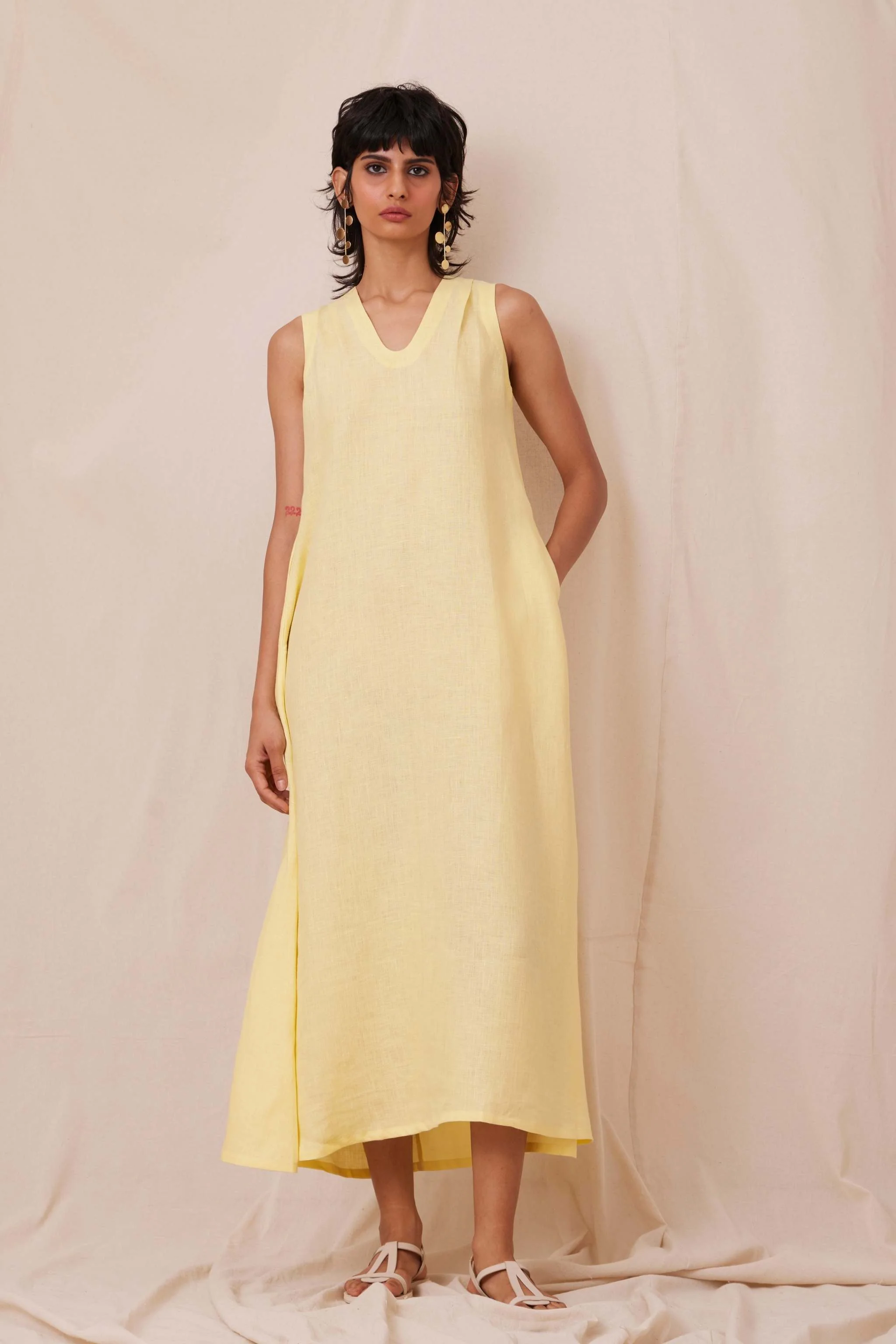 Blake Buttercream Linen Dress - Image 2