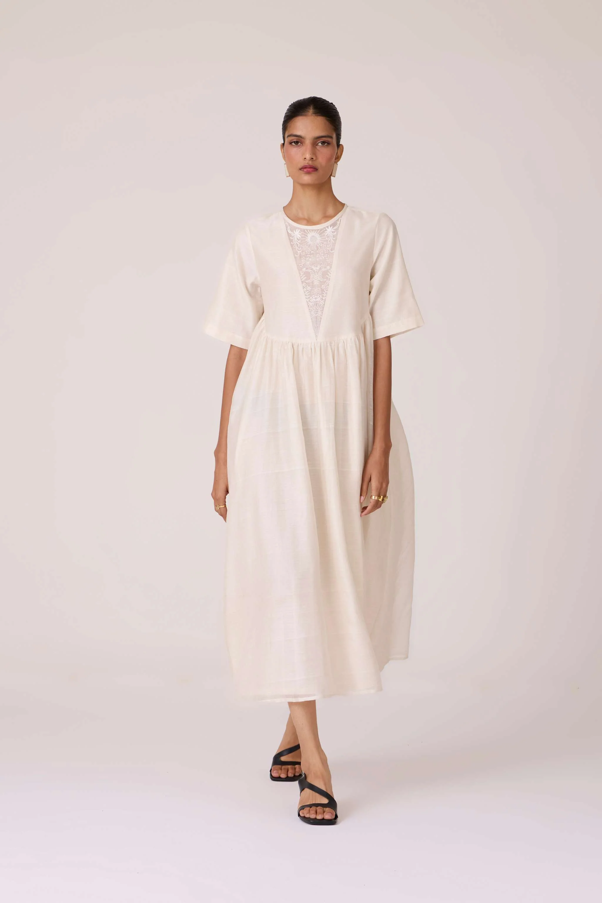Callisto White Handwoven Dress - Image 14