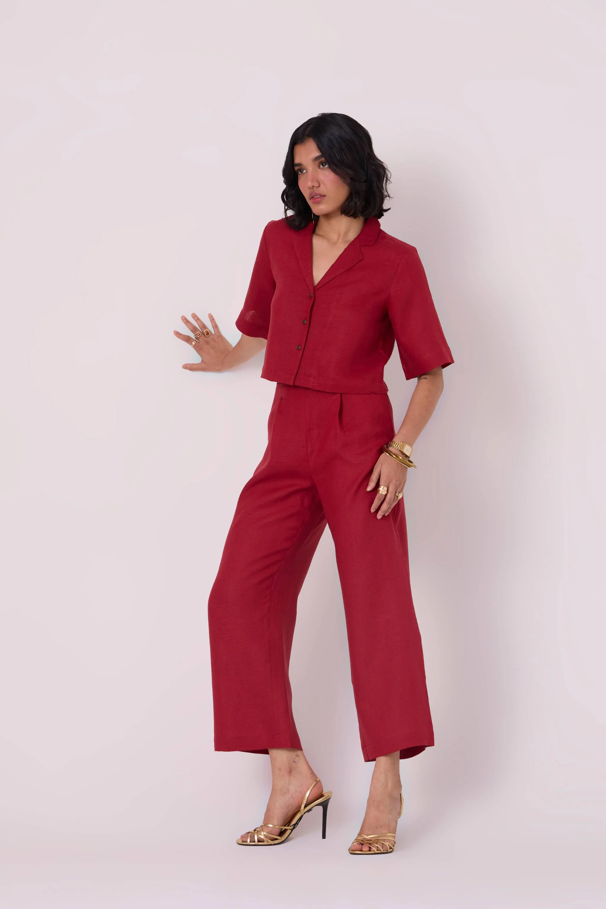Clyde Red Linen Pants - Image 10
