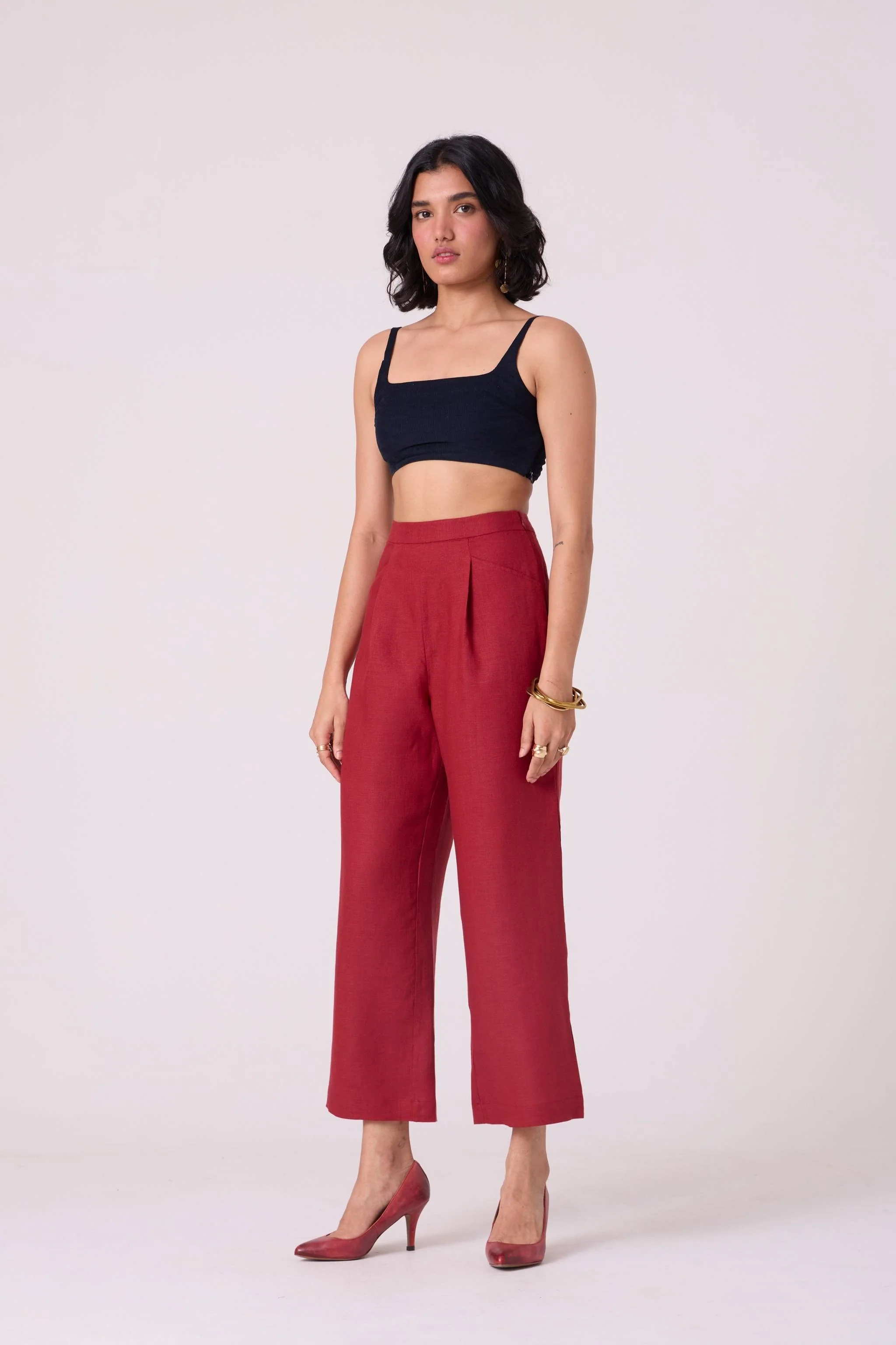 Clyde Red Linen Pants - Image 3