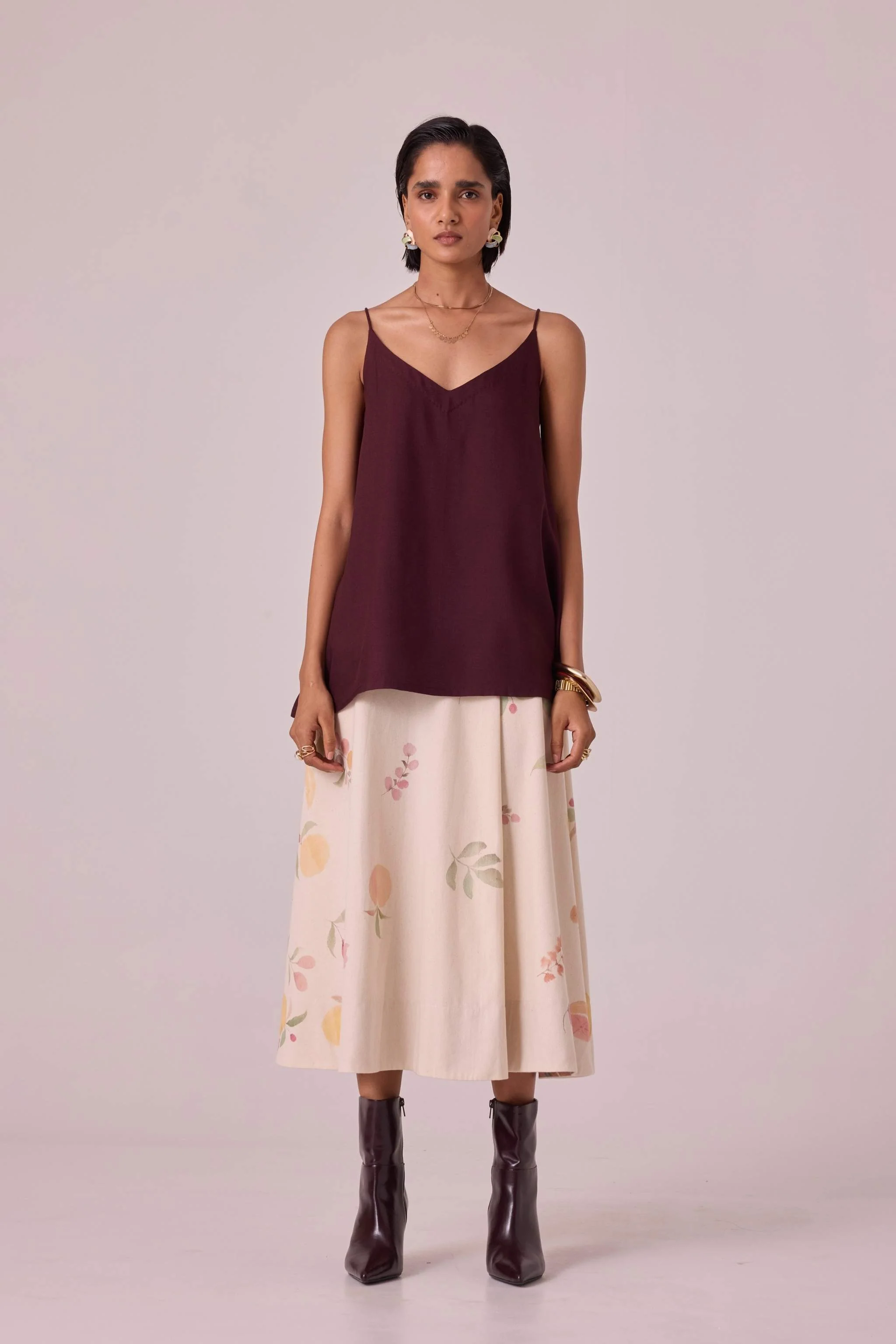 Daene Wine Silk Camisole - Image 10