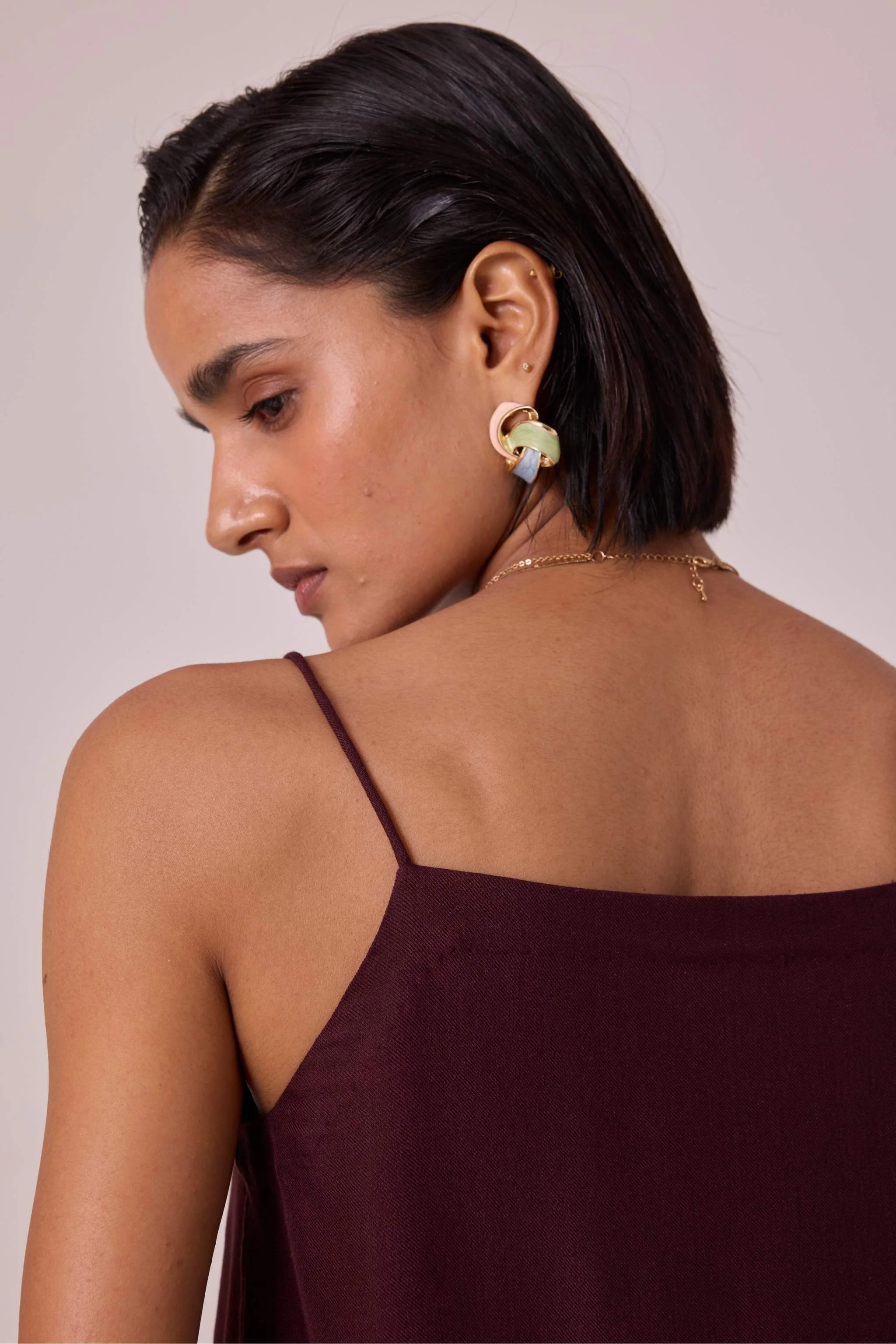 Daene Wine Silk Camisole - Image 7