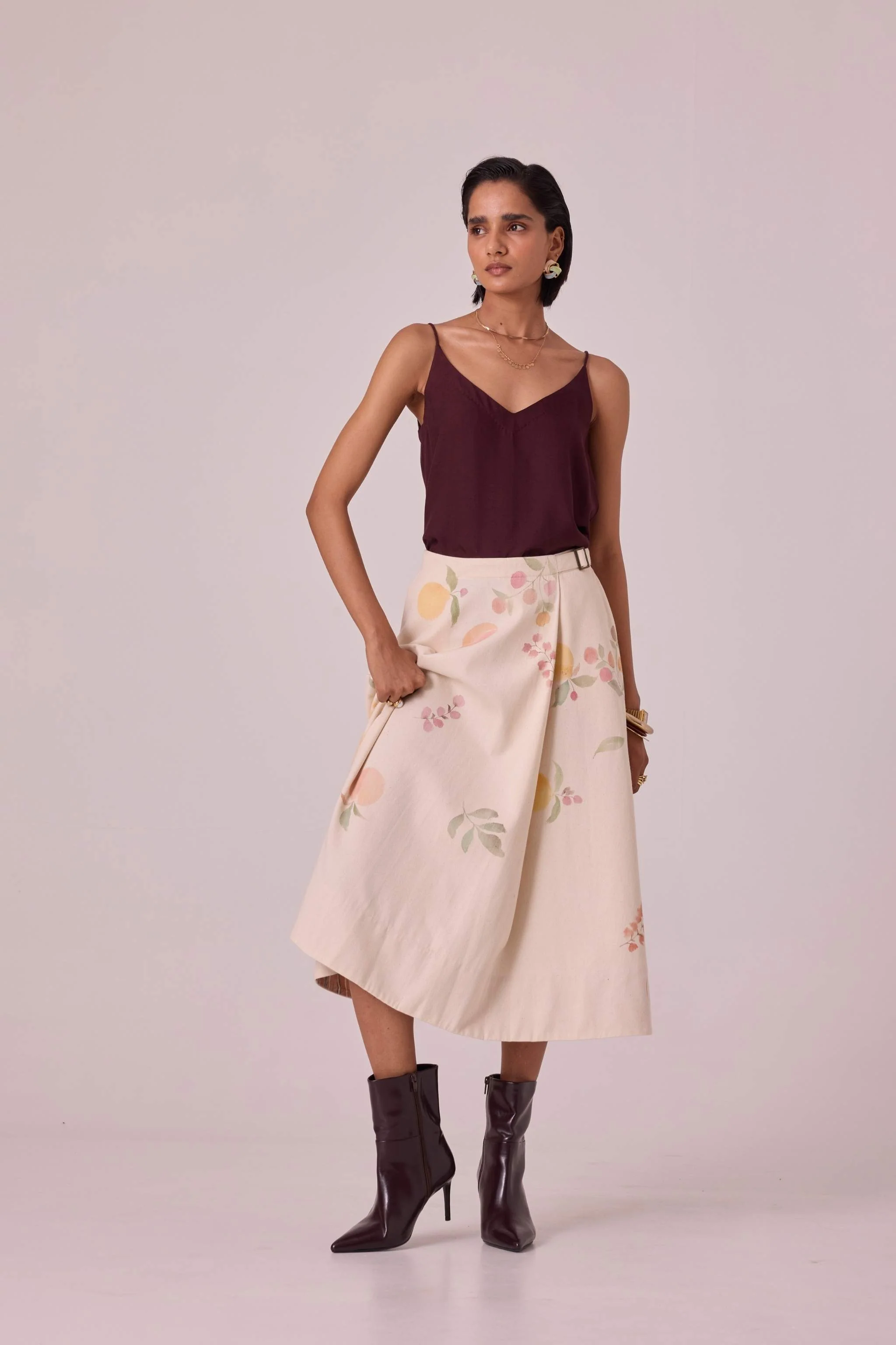 Daene Wine Silk Camisole - Image 9