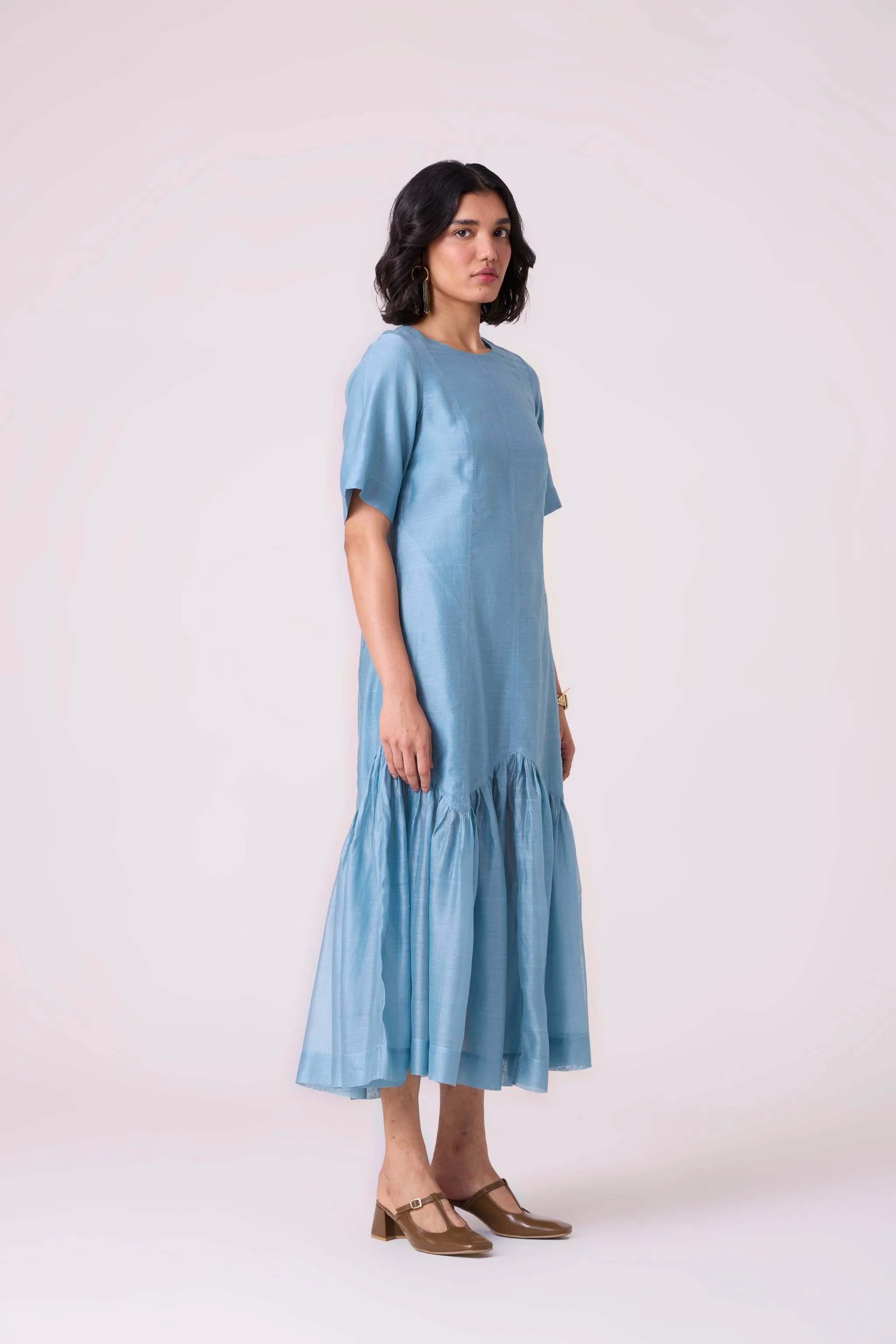 Diana Blue Handwoven Maxi Dress - Image 2